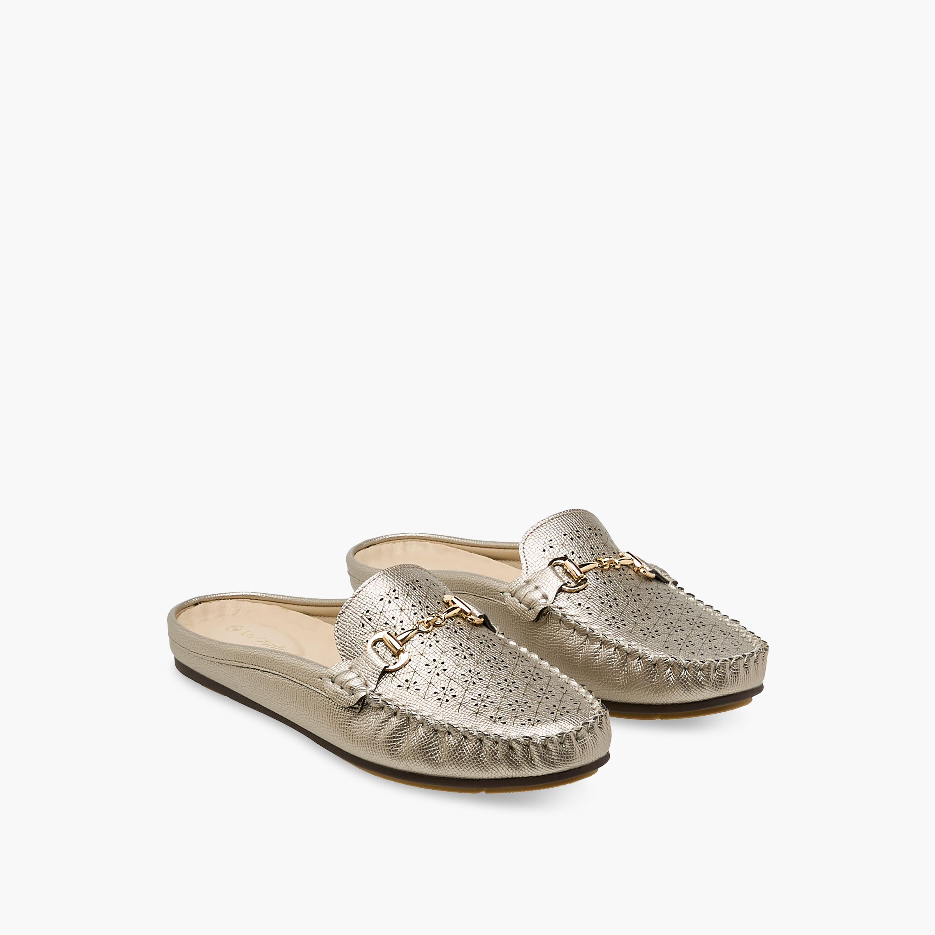 Le Confort Women Perforated Slip-On Mules-women-shoes-flats-mules-image-1