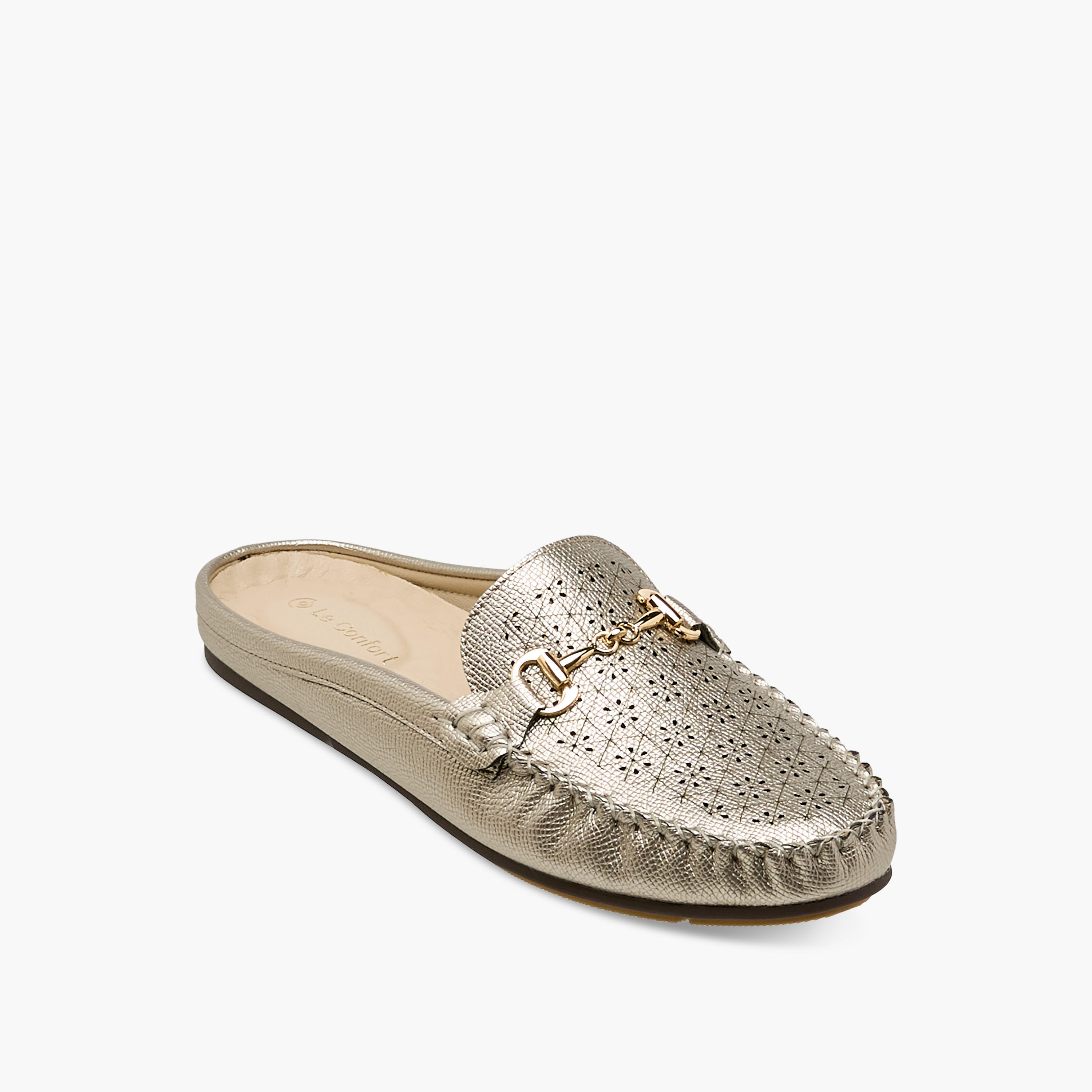 Le Confort Women Perforated Slip-On Mules-women-shoes-flats-mules-image-2