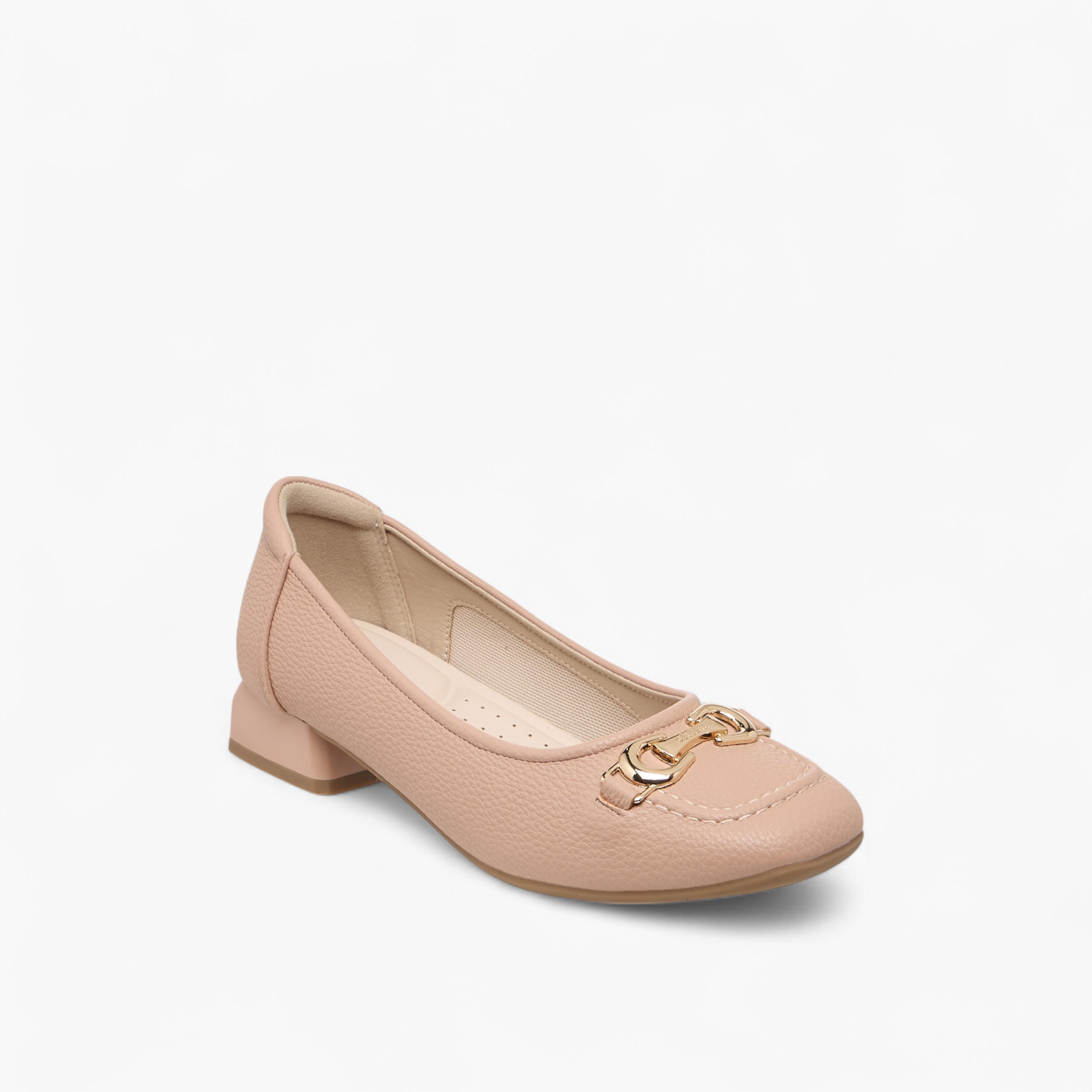 Celeste Women's Metal Accent Slip-On Ballerina Shoes with Block Heels-women-shoes-ballerinas-image-2