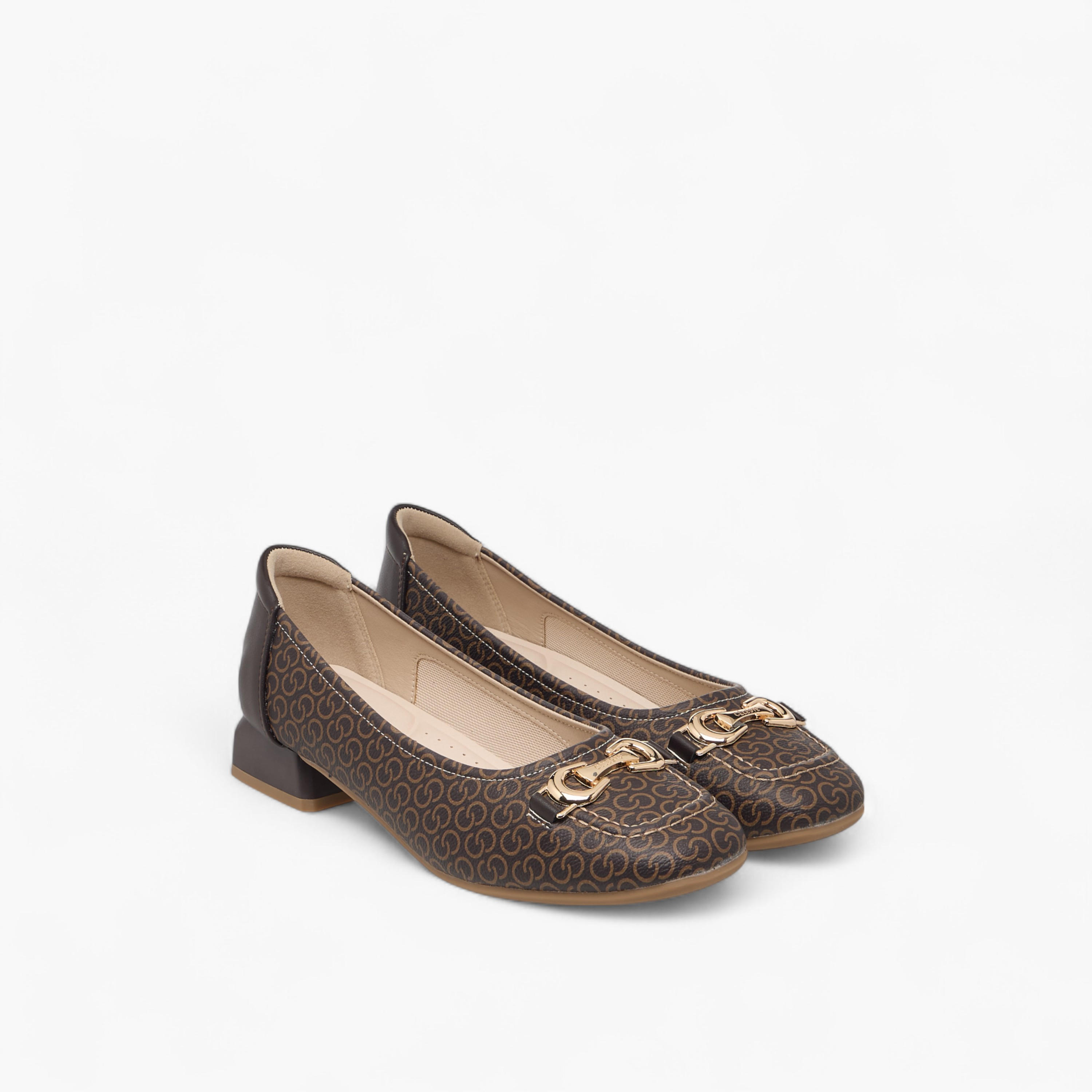 حذاء باليرينا سهل الارتداء بكعب سميك وطبعات مونوجرام للنساء من سيليست-women-shoes-ballerinas-image-1