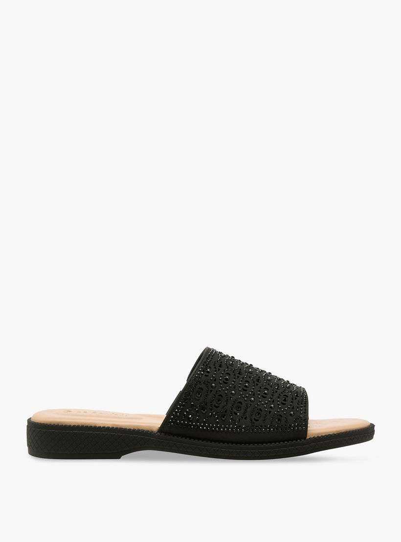 Le Confort Women Perforated Embellished Slip-On Sandals-women-shoes-flats-sandals-image-3