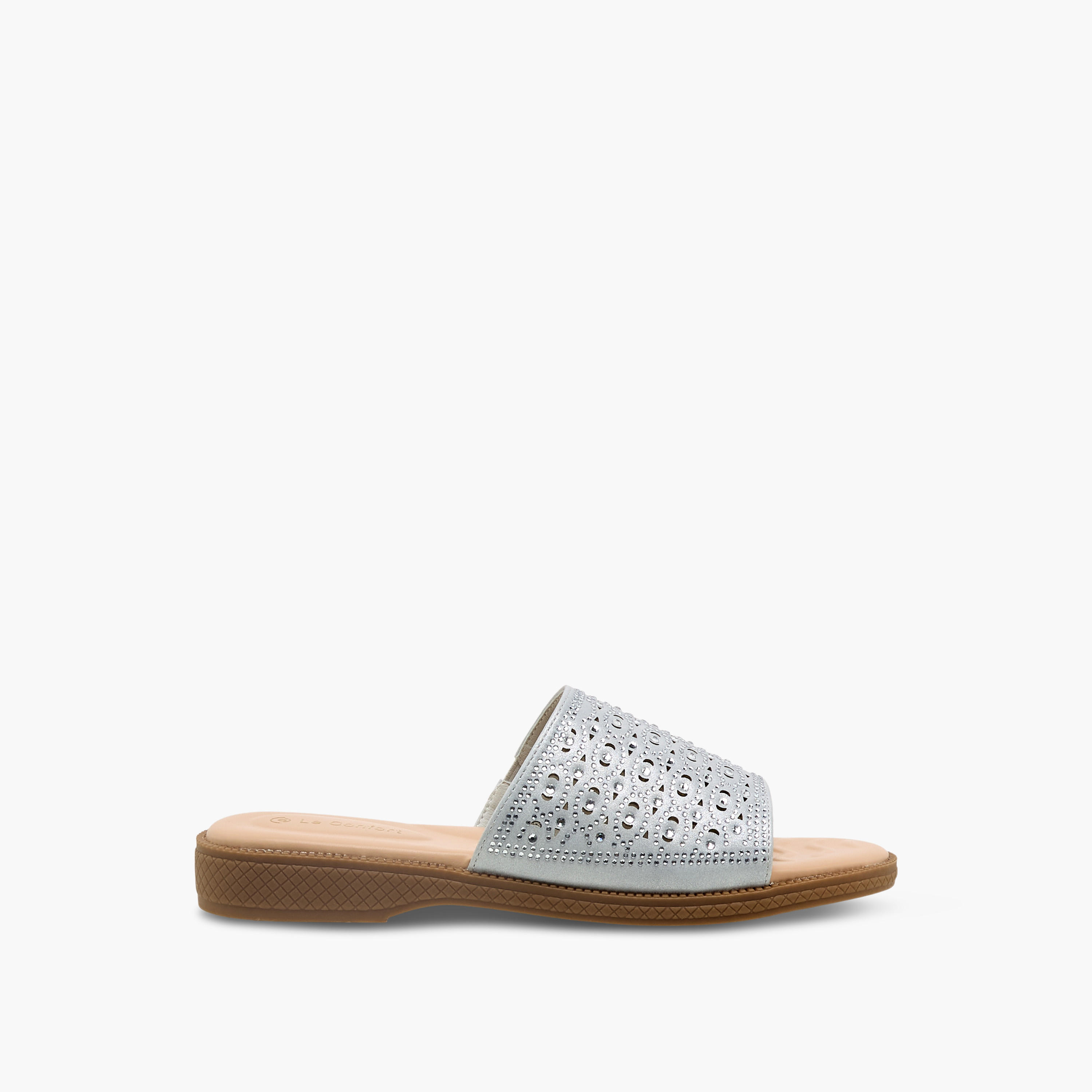 Le Confort Women Perforated Embellished Slip-On Sandals-women-shoes-flats-sandals-image-3