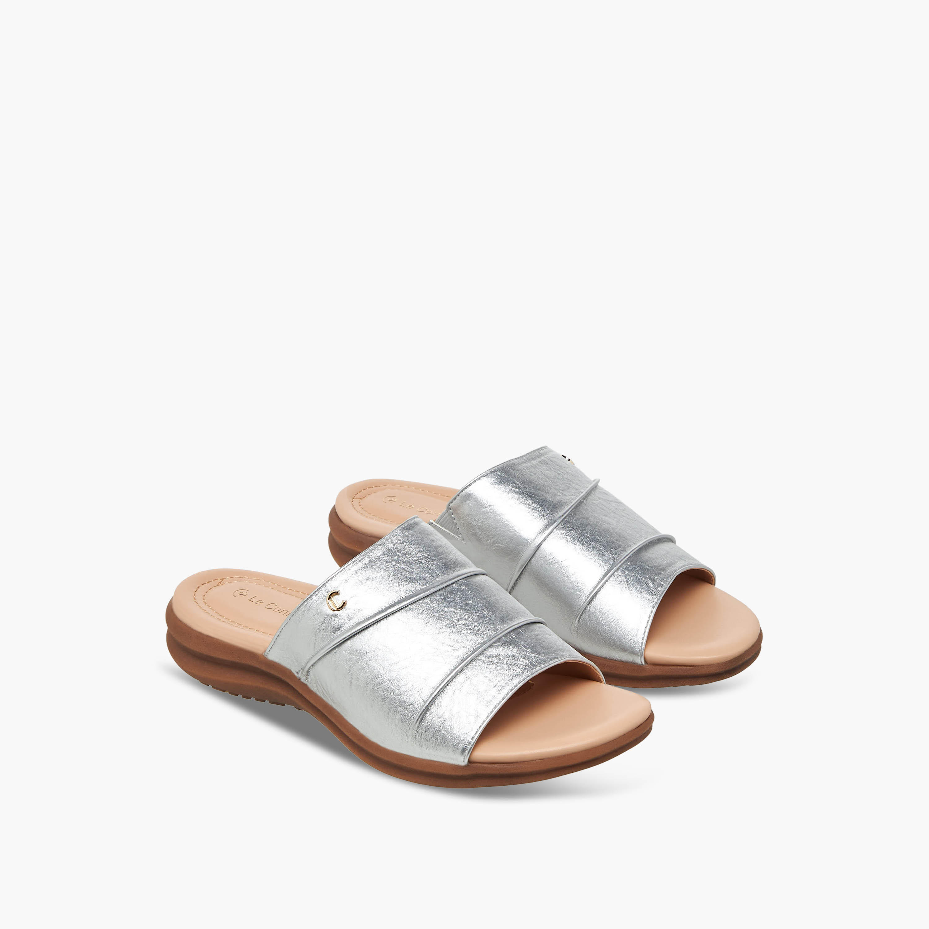 صندل ميتاليك سهل الارتداء للنساء من لو كونفورت-women-shoes-flats-sandals-image-1