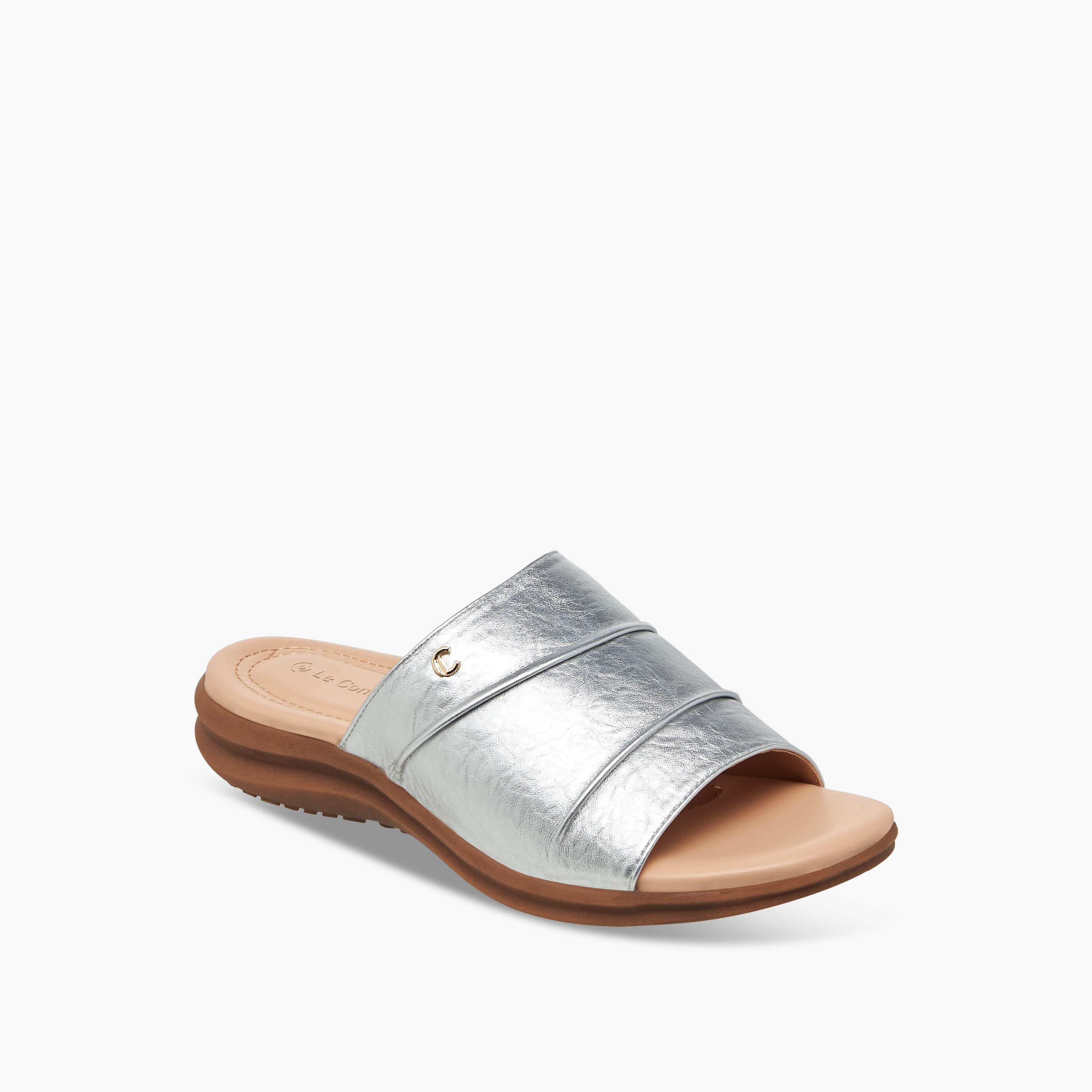 صندل ميتاليك سهل الارتداء للنساء من لو كونفورت-women-shoes-flats-sandals-image-2