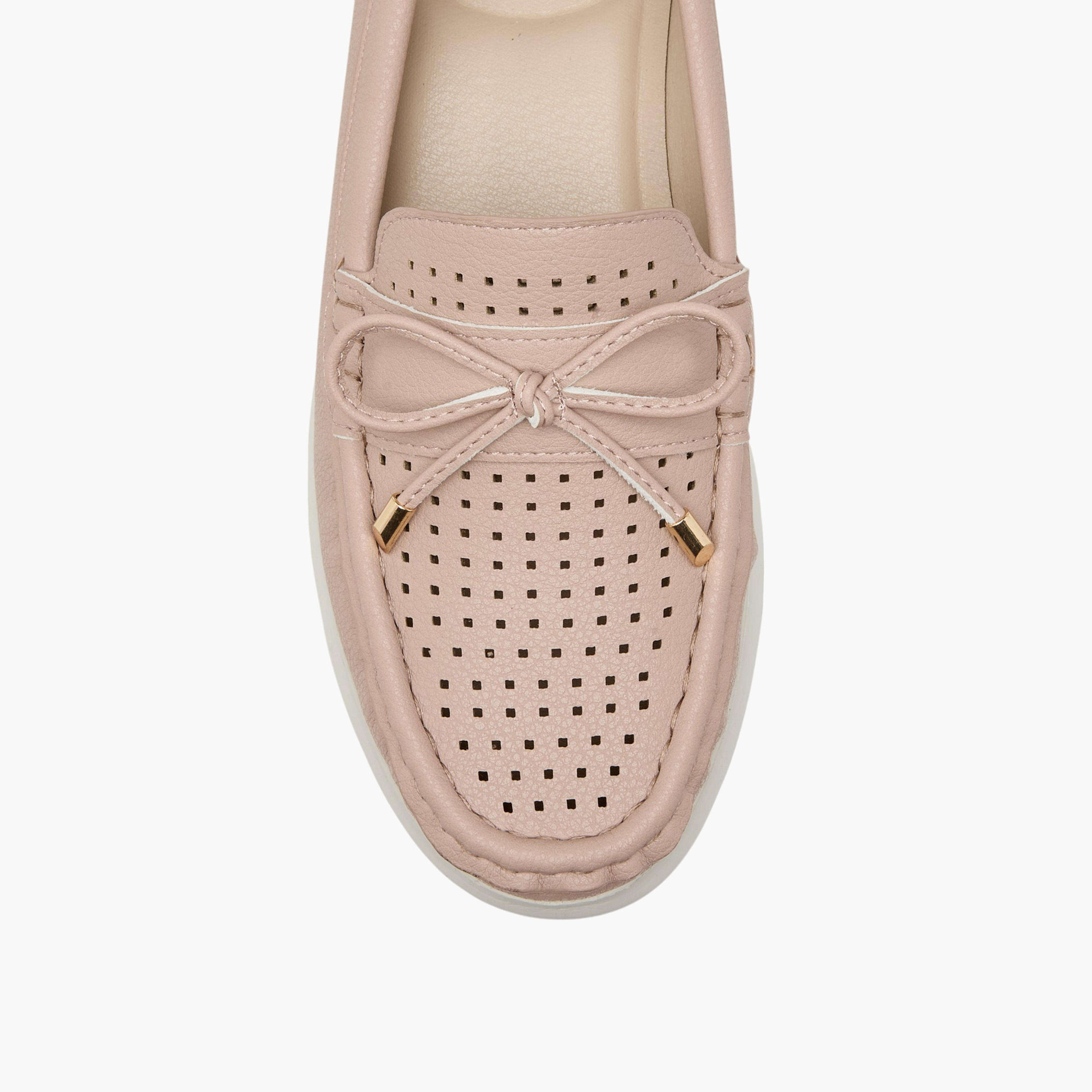 Le Confort Bow Accent Slip-On Comfort Moccasins with Wedge Heels-women-shoes-loafersandmoccasins-image-4
