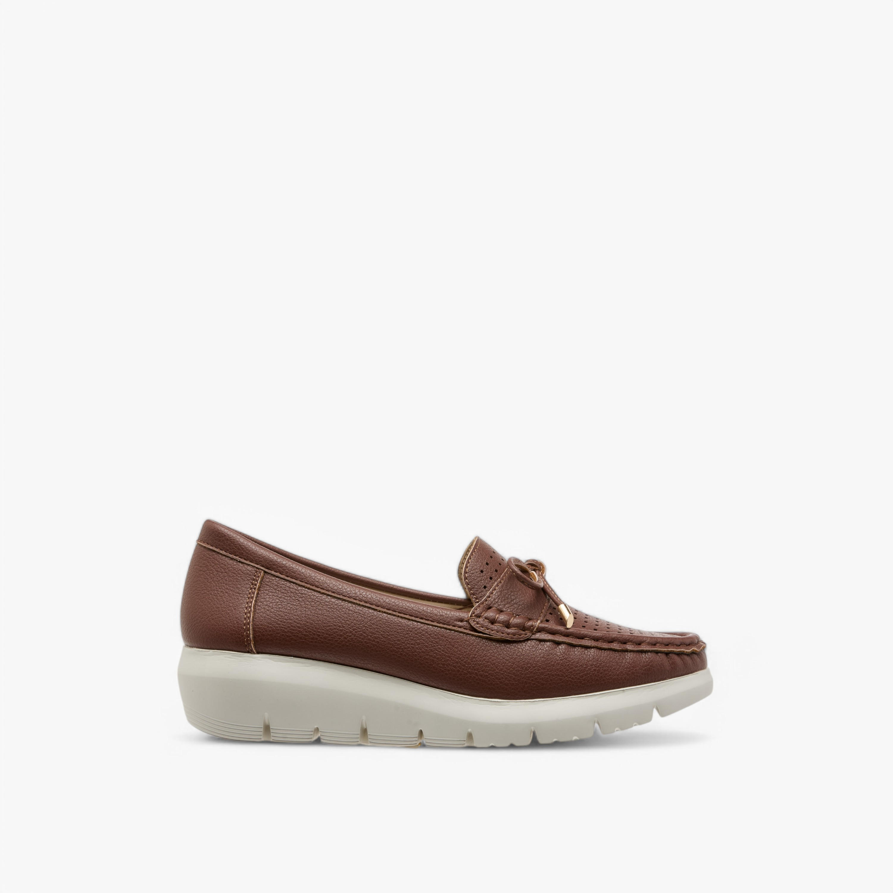 Le Confort Bow Accent Slip-On Comfort Moccasins with Wedge Heels-women-shoes-loafersandmoccasins-image-3