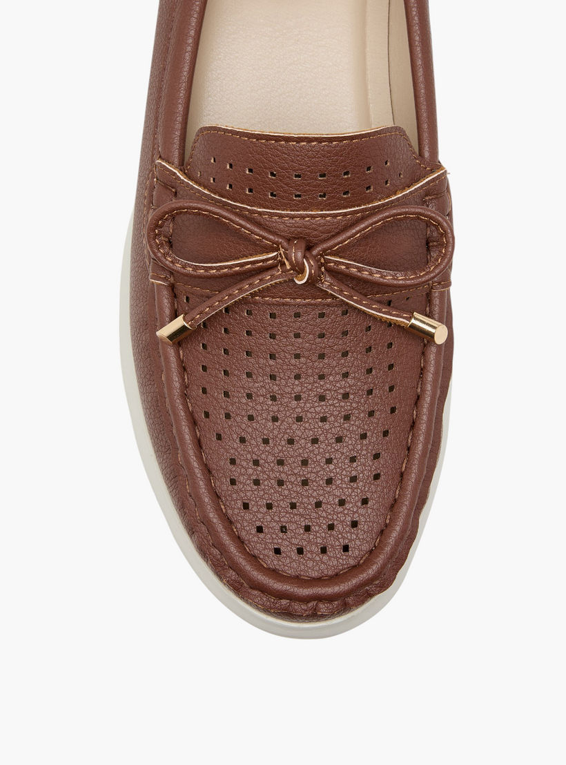 Le Confort Bow Accent Slip-On Comfort Moccasins with Wedge Heels-women-shoes-loafersandmoccasins-image-4