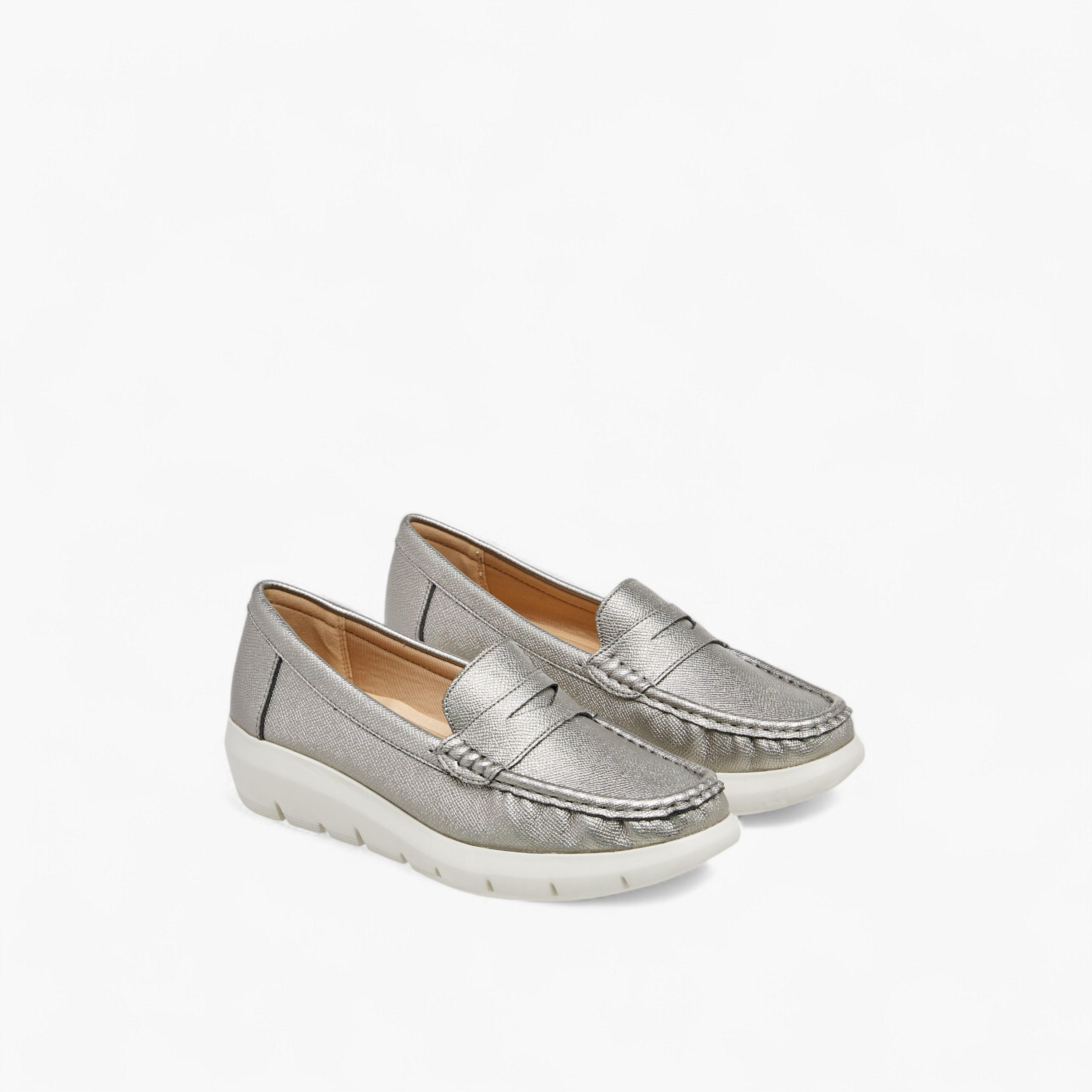 Le Confort Metallic Slip-On Loafers with Wedge Heels-women-shoes-loafersandmoccasins-image-1