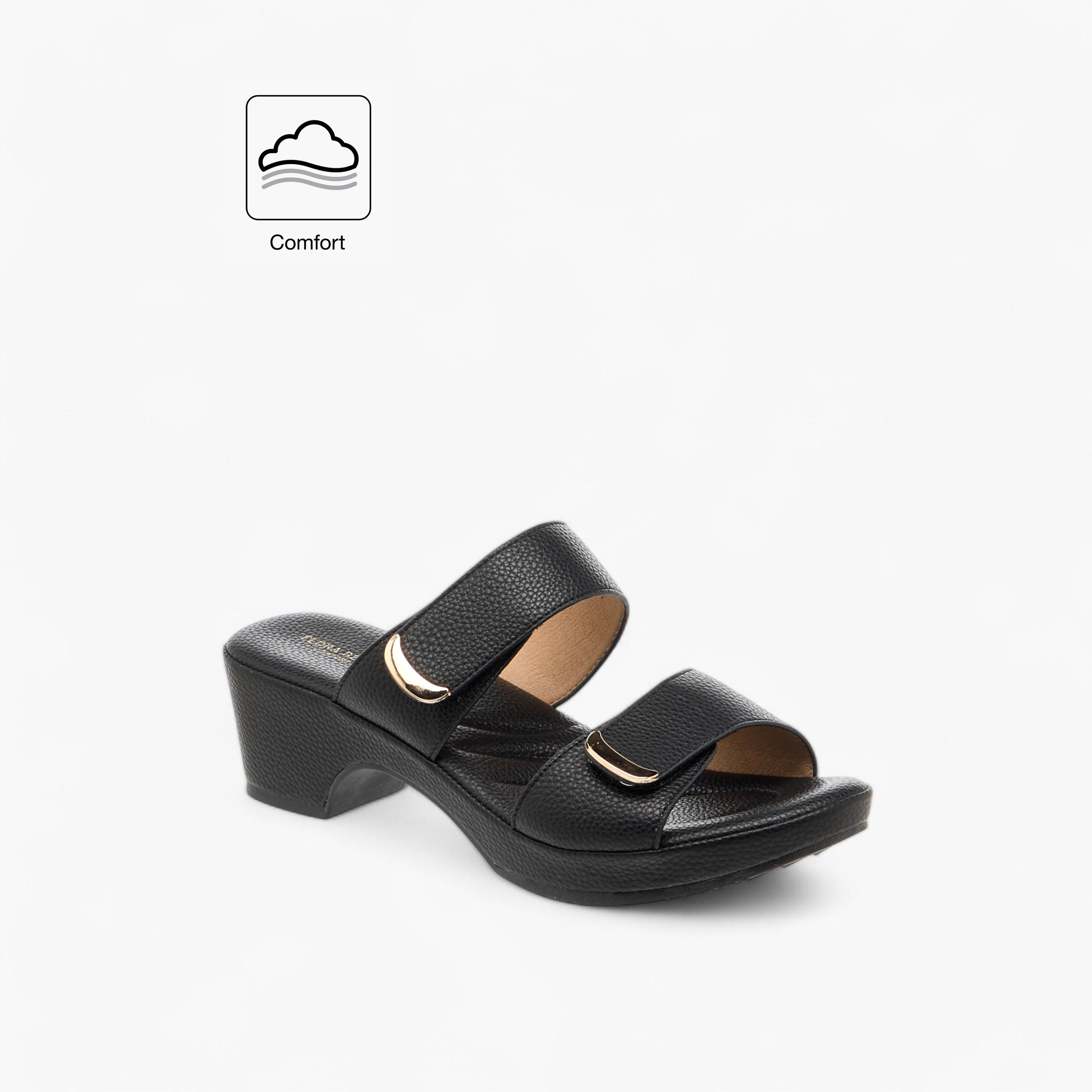 Flora Bella Textured Slip-On Comfort Sandals with Block Heel-women-shoes-sandals-heeled-image-2