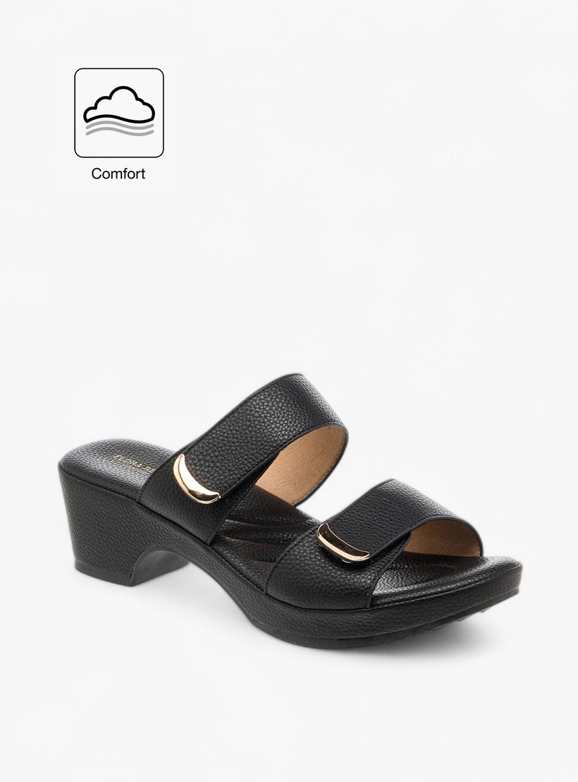 Flora Bella Textured Slip-On Comfort Sandals with Block Heel-women-shoes-sandals-heeled-image-2