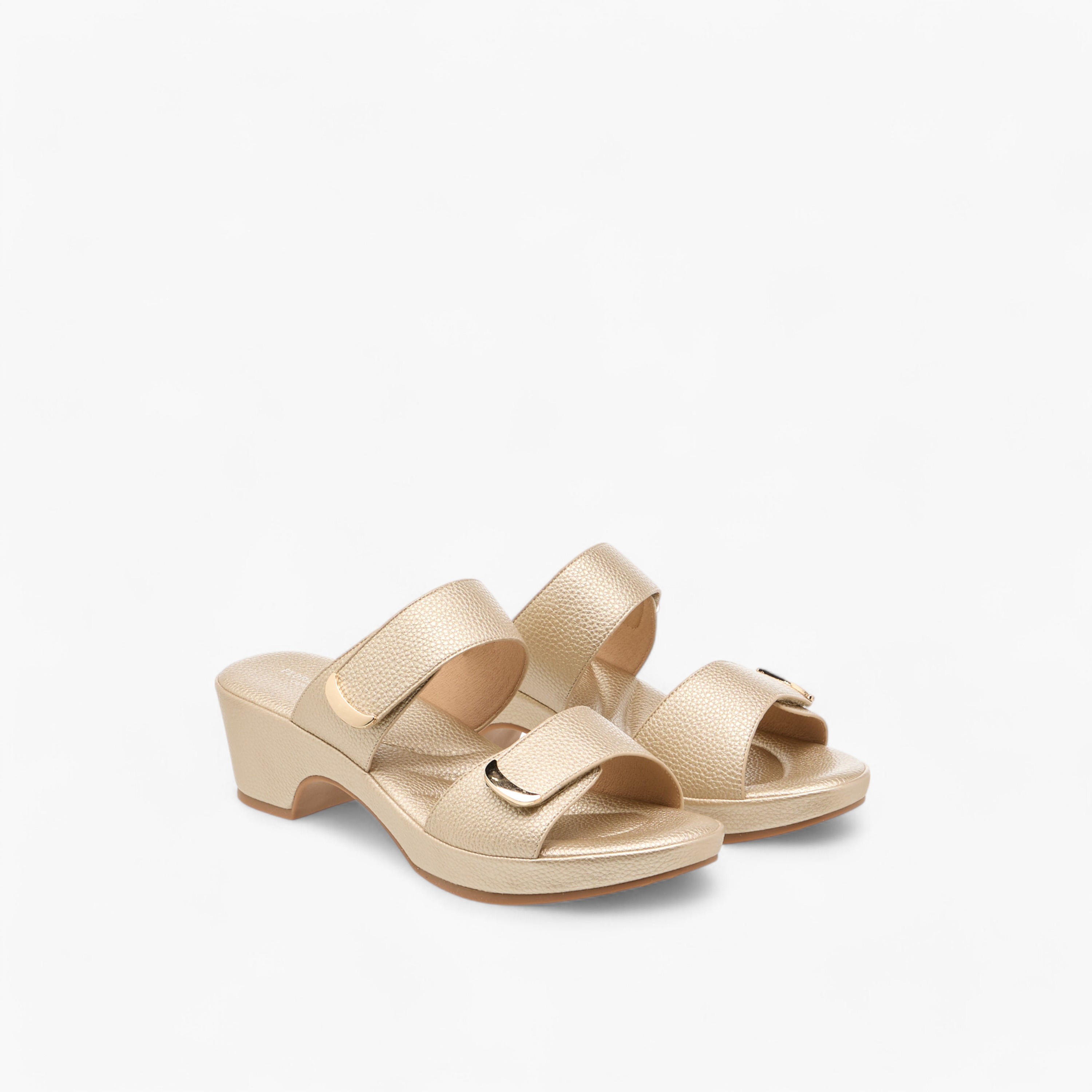 Flora Bella Textured Slip-On Comfort Sandals with Block Heel-women-shoes-sandals-heeled-image-1