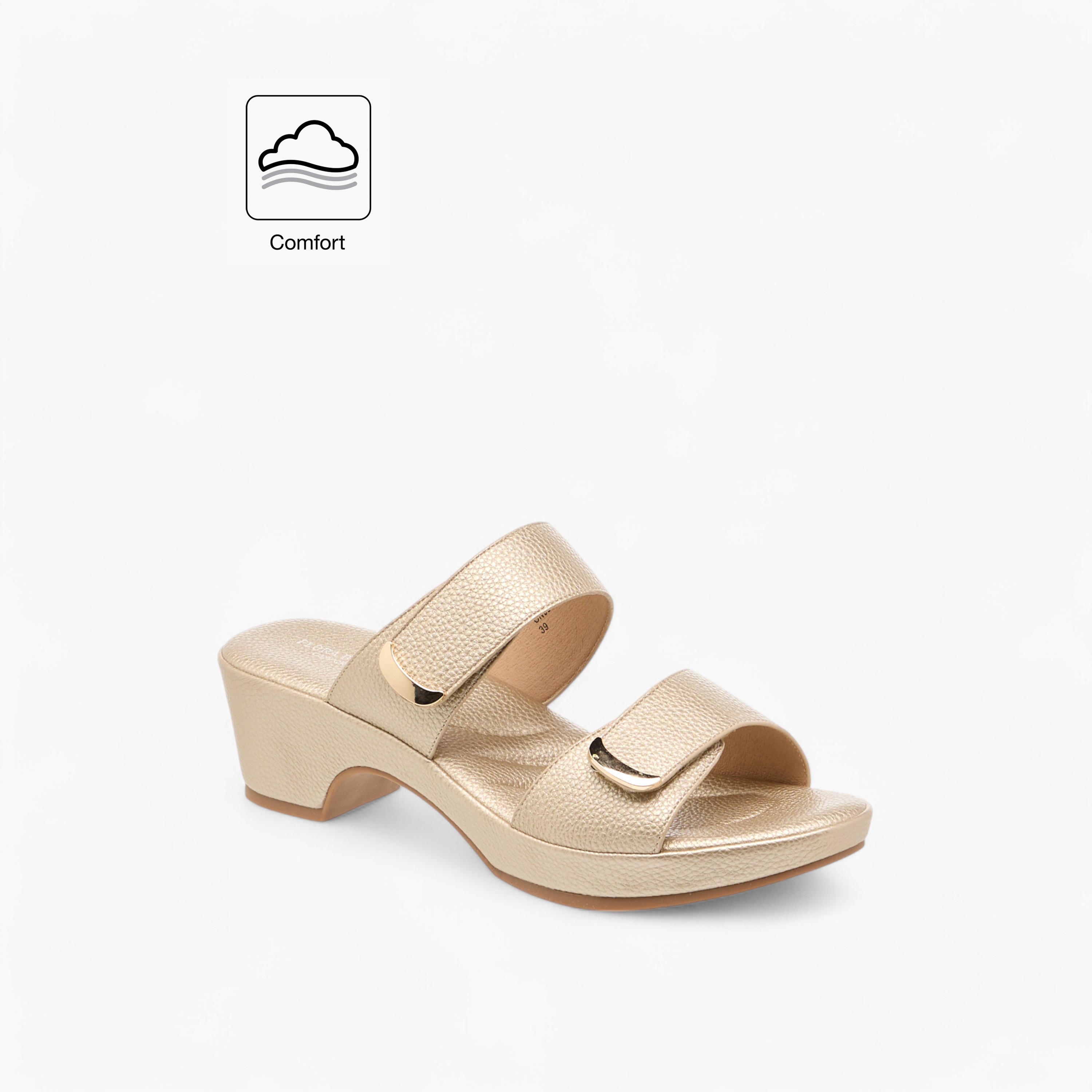صندل مريح سهل الارتداء بارز الملمس بكعب سميك من فلورا بيلا-women-shoes-sandals-heeled-image-2