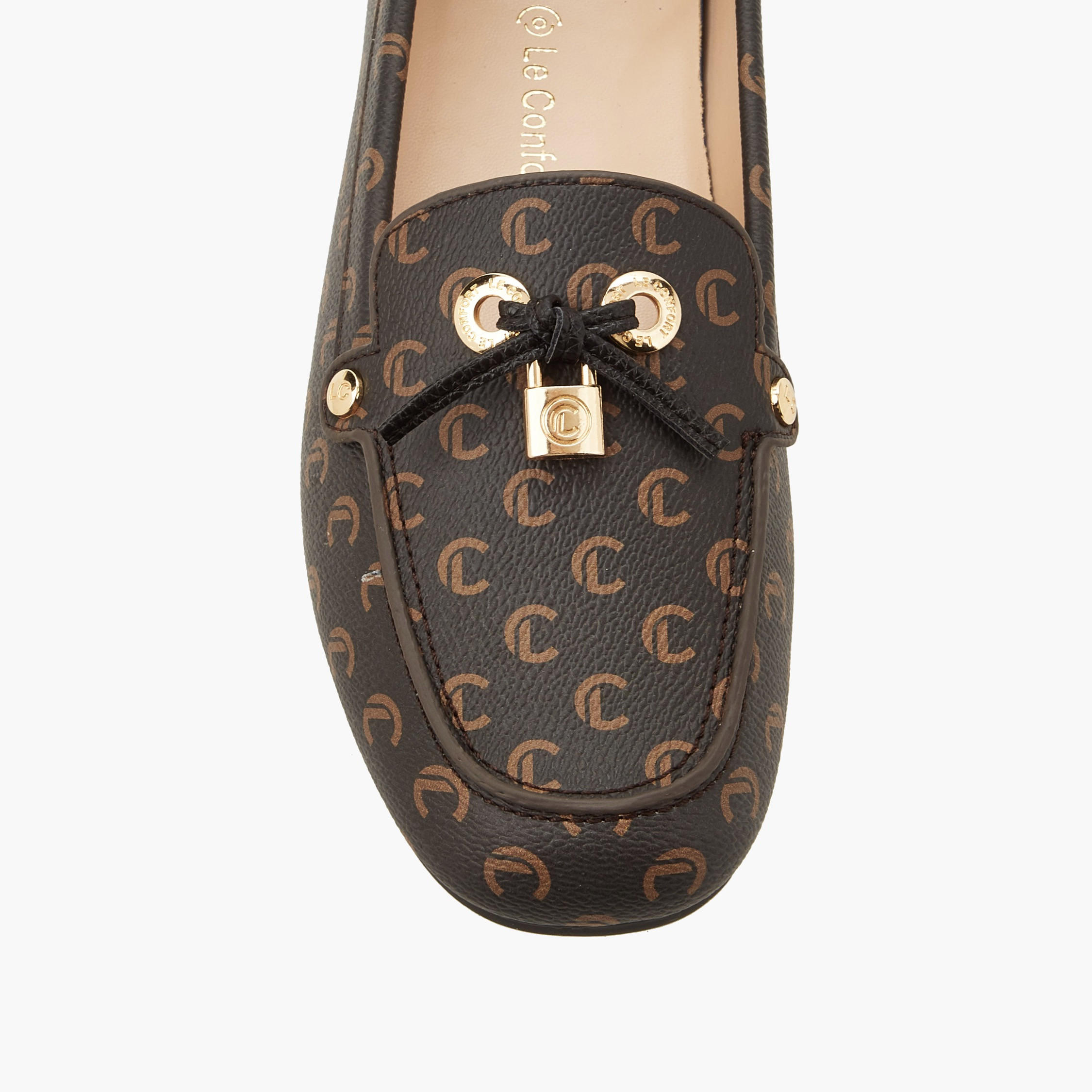 Le Confort Women Monogram Print Slip-On Loafers-women-shoes-loafersandmoccasins-image-5