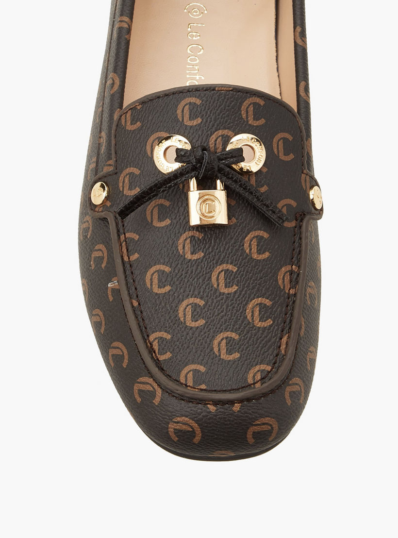 Le Confort Women Monogram Print Slip-On Loafers-women-shoes-loafersandmoccasins-image-5