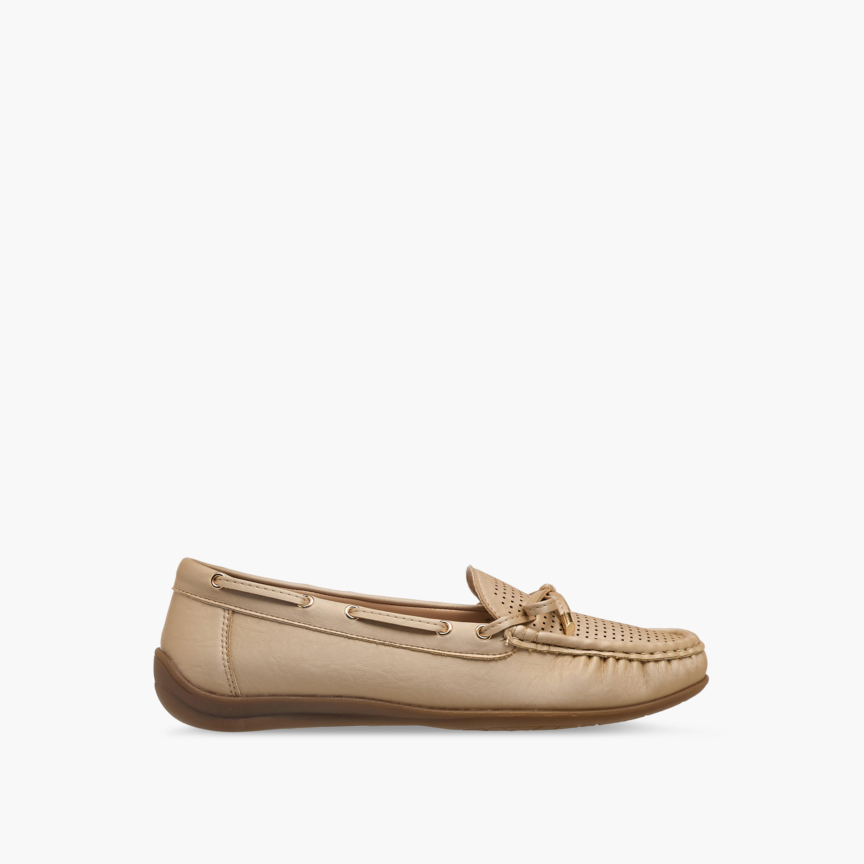 Le Confort Women Perforated Bow Detail Moccasins-women-shoes-loafersandmoccasins-image-3