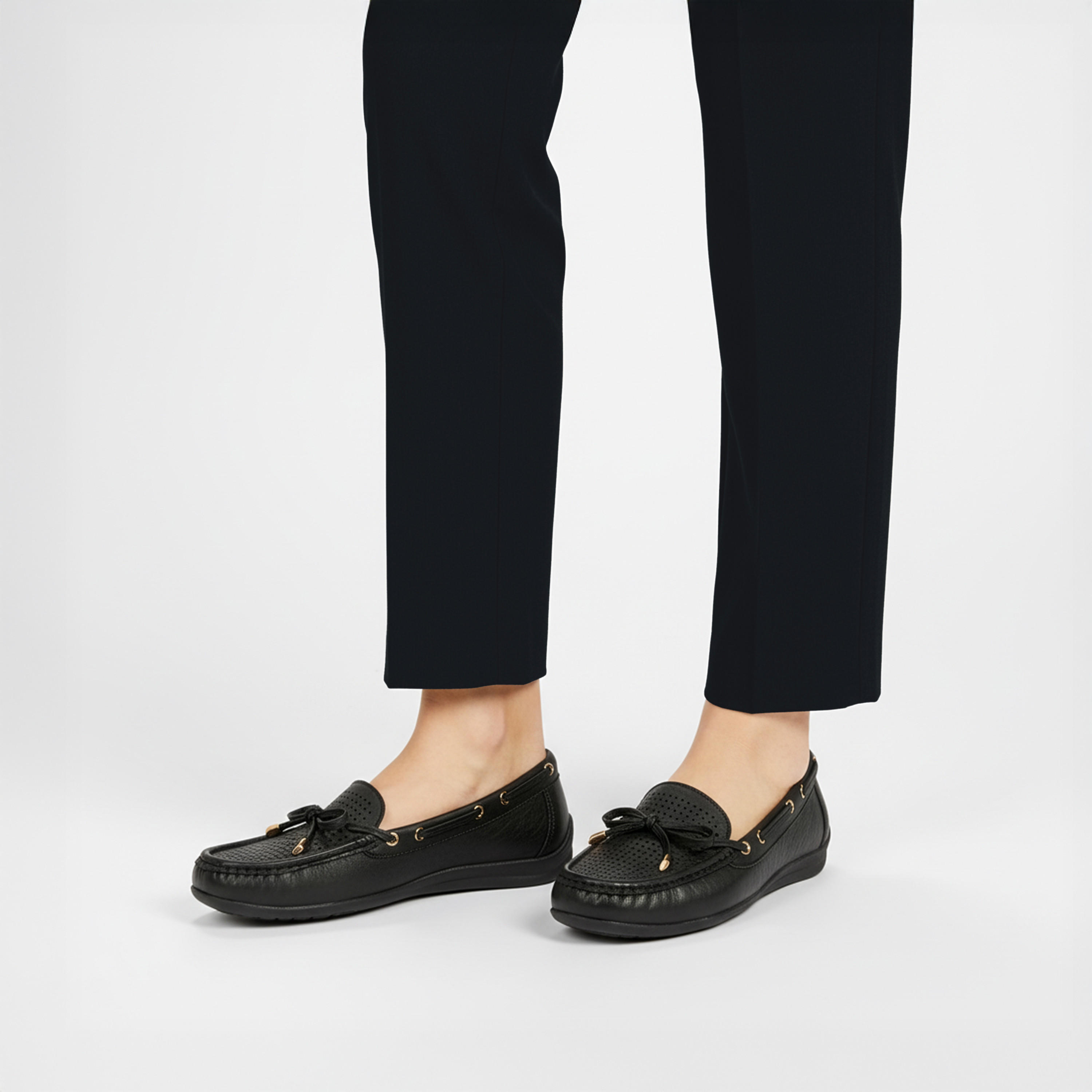 Le Confort Women Perforated Bow Detail Moccasins-women-shoes-loafersandmoccasins-image-2