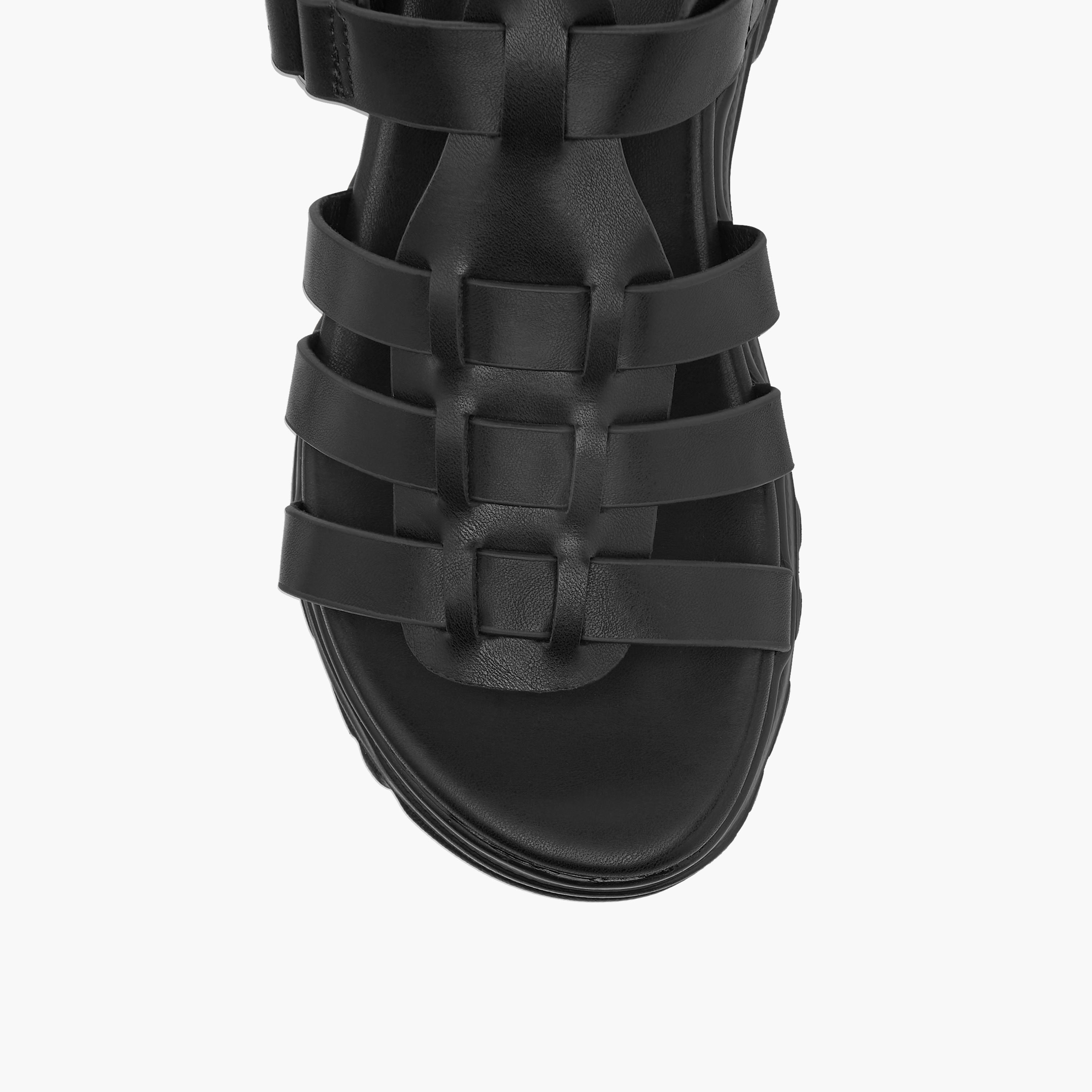 صندل سادة بنعل سميك وحزام وشرط إغلاق لاصق من لو كونفرت-girls-shoes-sandals-image-3