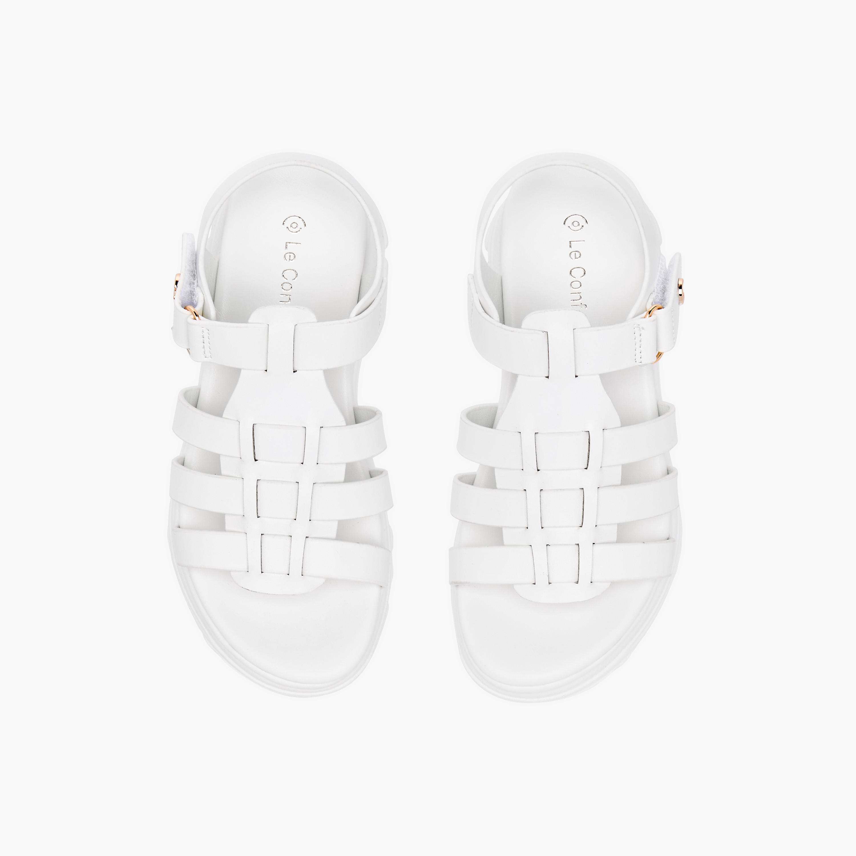 Le Confort Solid Chunky Sole Strap Sandals with Hook and Loop Closure-girls-shoes-sandals-image-1