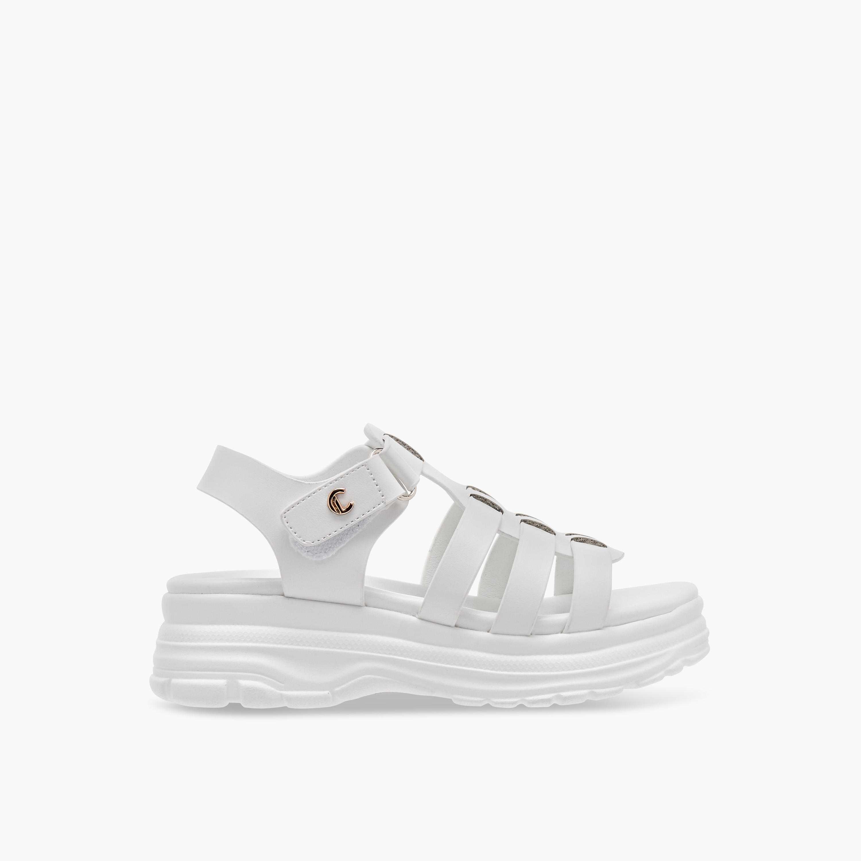 Le Confort Solid Chunky Sole Strap Sandals with Hook and Loop Closure-girls-shoes-sandals-image-2