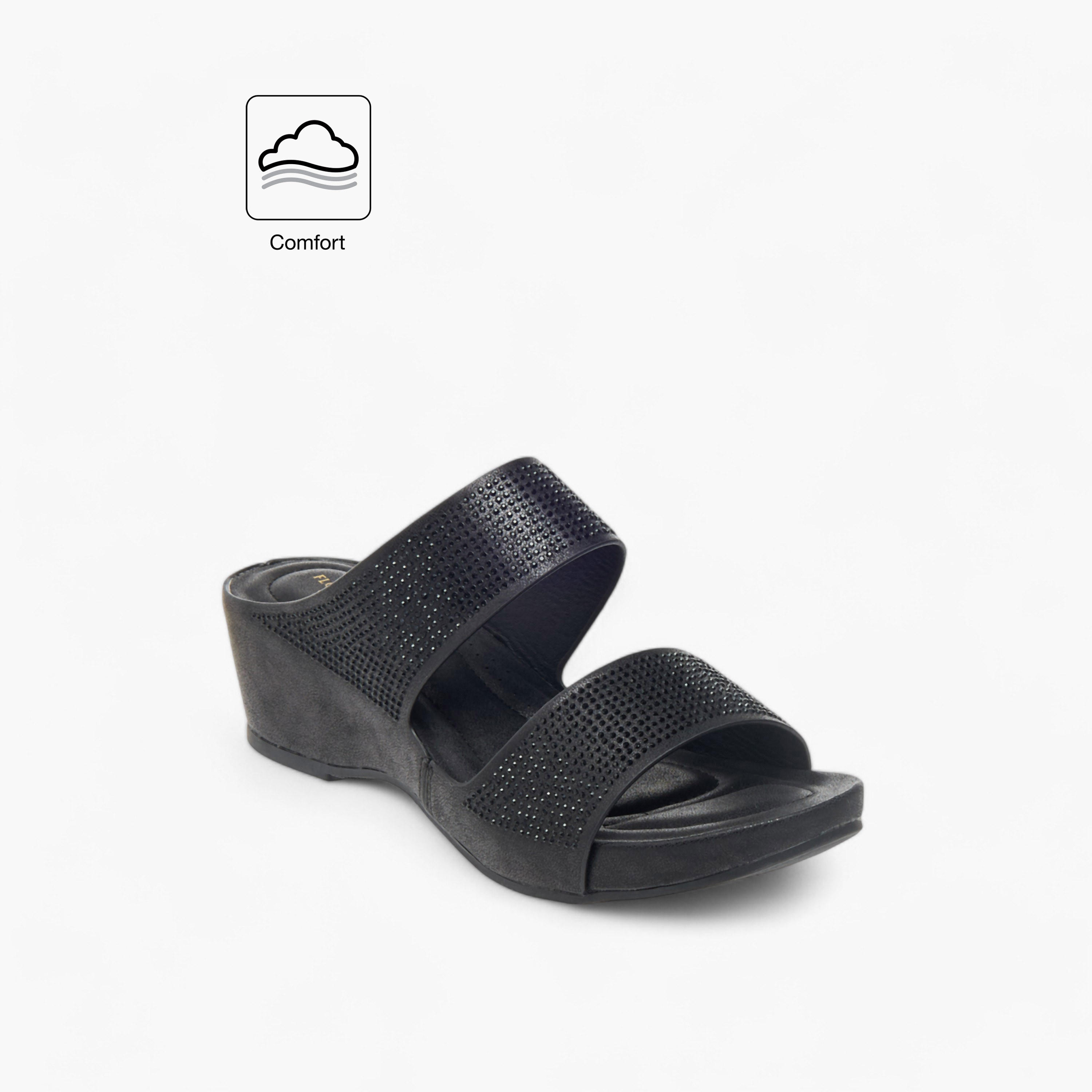 Flora Bella Embellished Slip-On Comfort Sandals with Wedge Heels-women-shoes-sandals-heeled-image-2