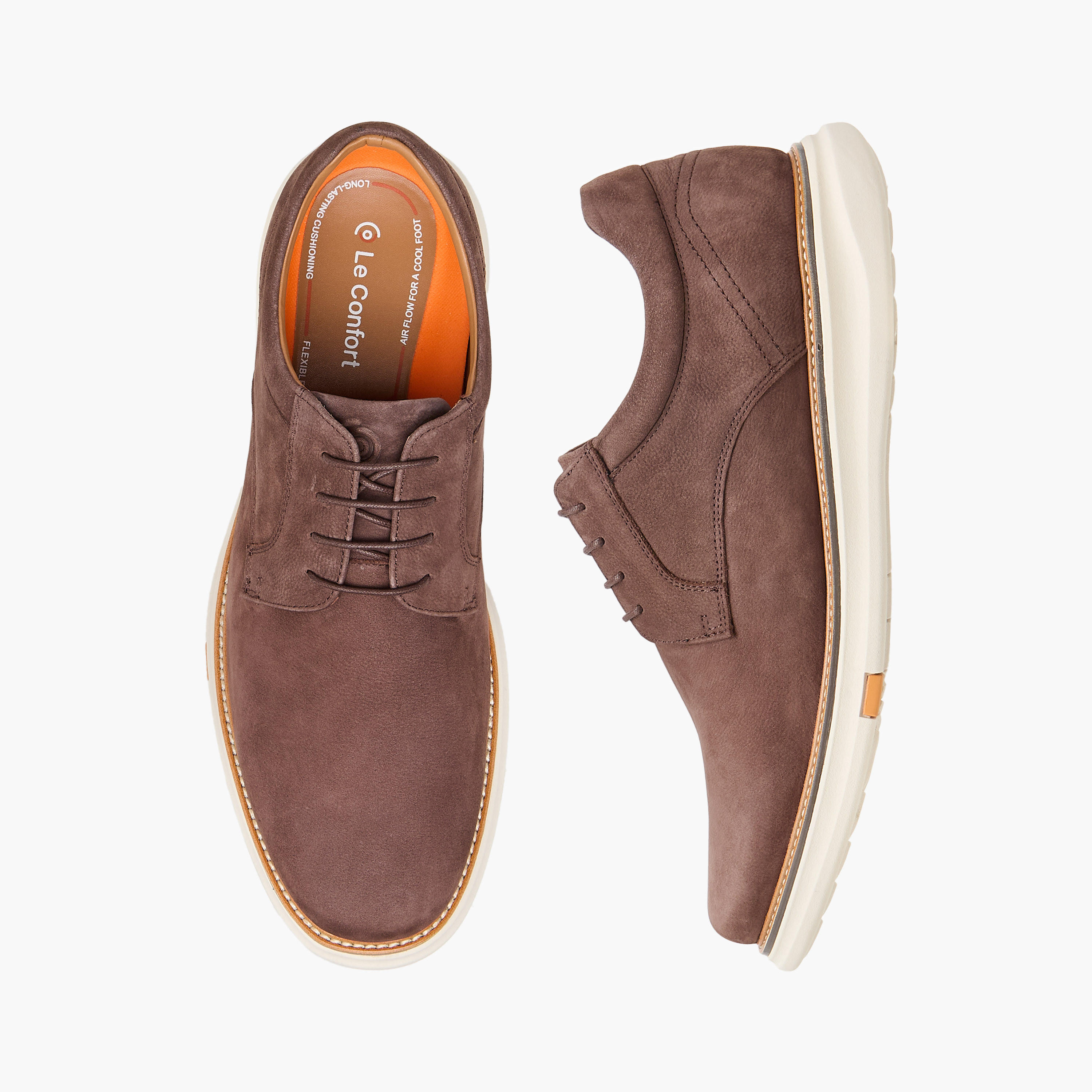 Le Confort Leather Solid Lace-Up Sneakers-men-shoes-sneakers-image-1