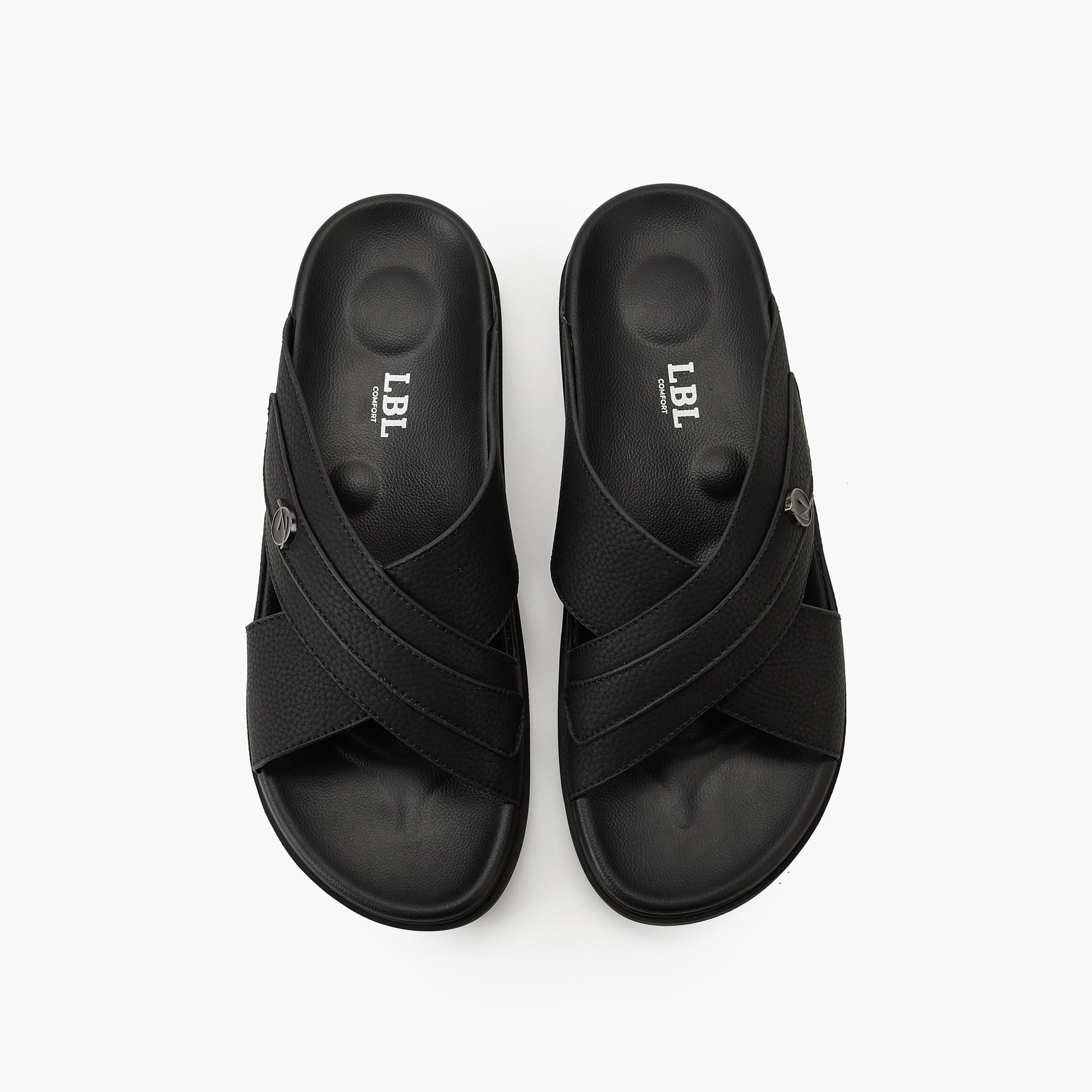 صندل بأحزمة متقاطعة سهل الارتداء للرجال من إل بي إل من شوإكسبريس-men-shoes-sandals-image-1