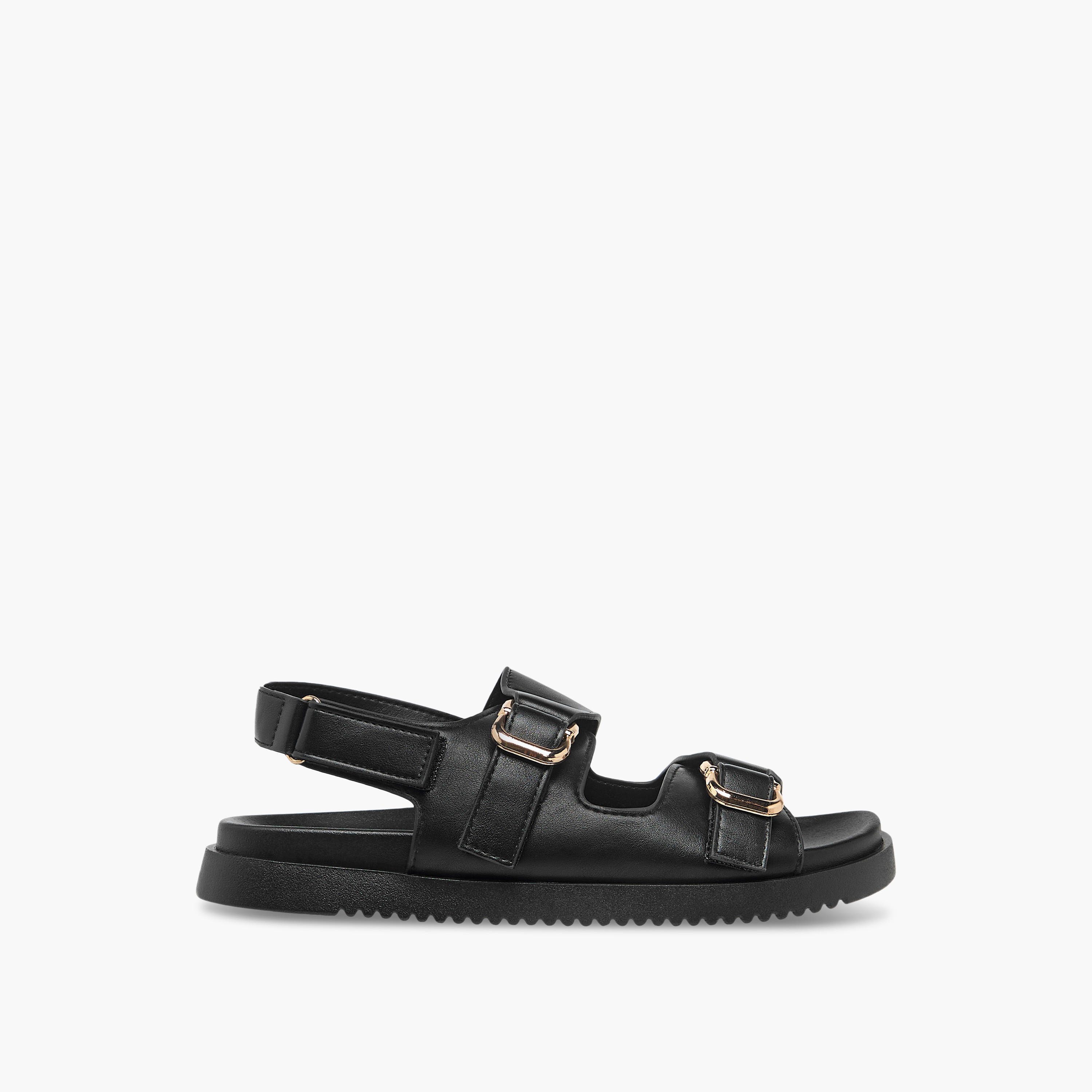 Flora Bella Womens' Buckle Accent Sandals with Hook and Loop Closure-women-shoes-flats-sandals-image-2