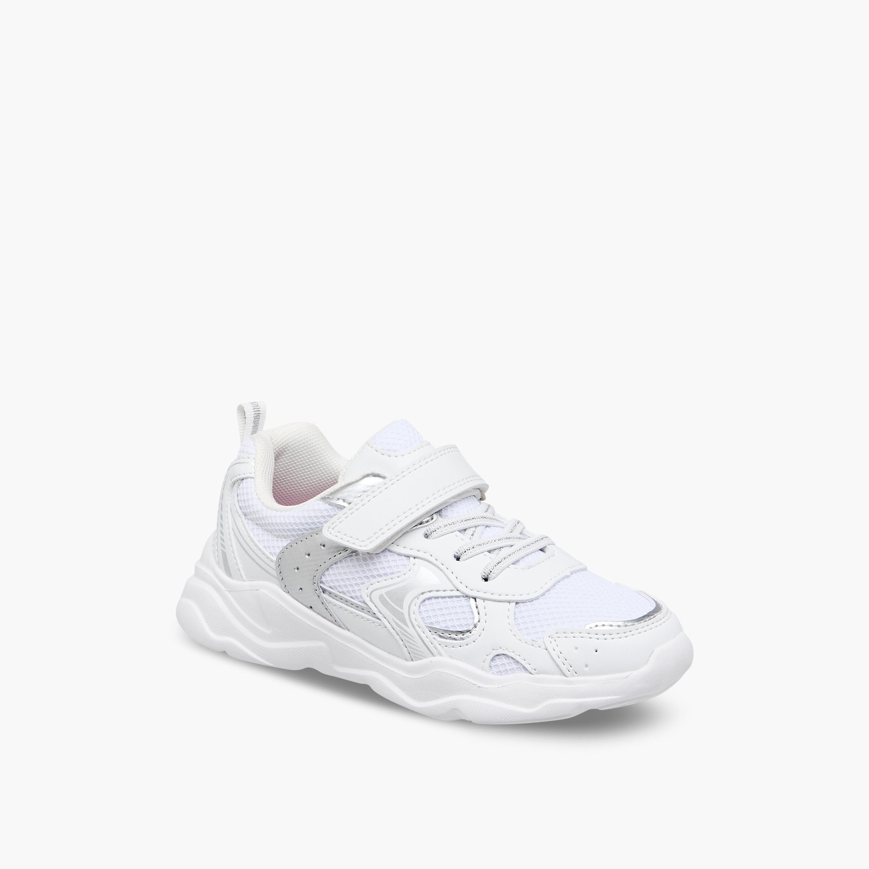 Flora Bella Panelled Sneakers with Hook and Loop Closure-girls-shoes-sneakers-image-2