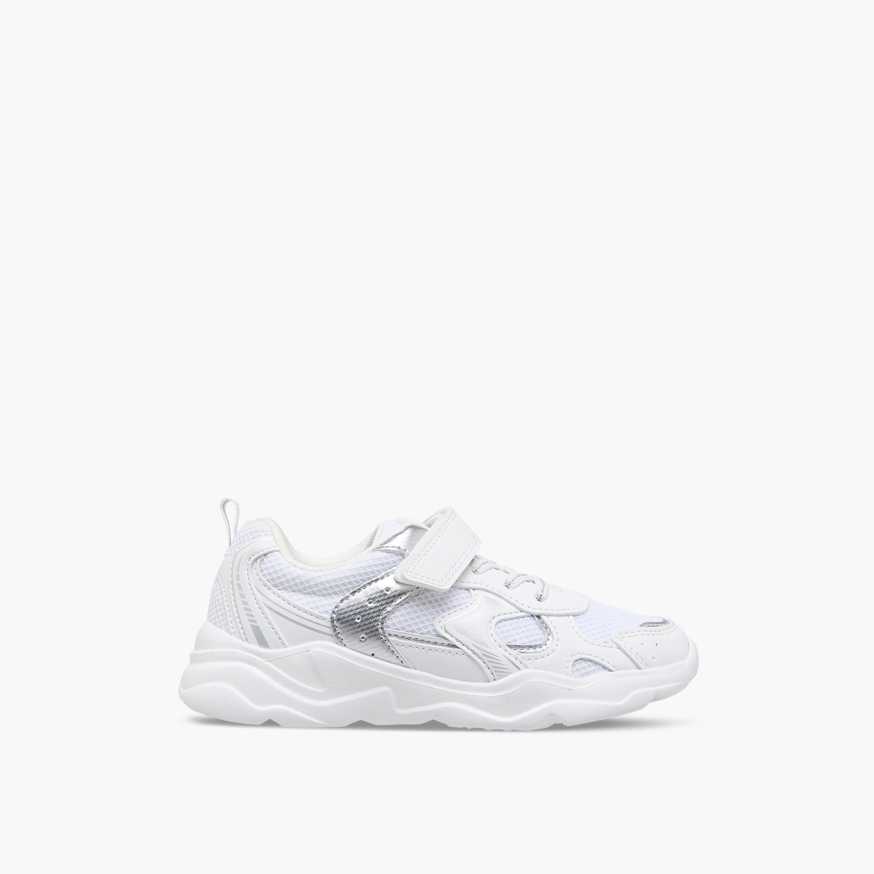 Flora Bella Panelled Sneakers with Hook and Loop Closure-girls-shoes-sneakers-image-3