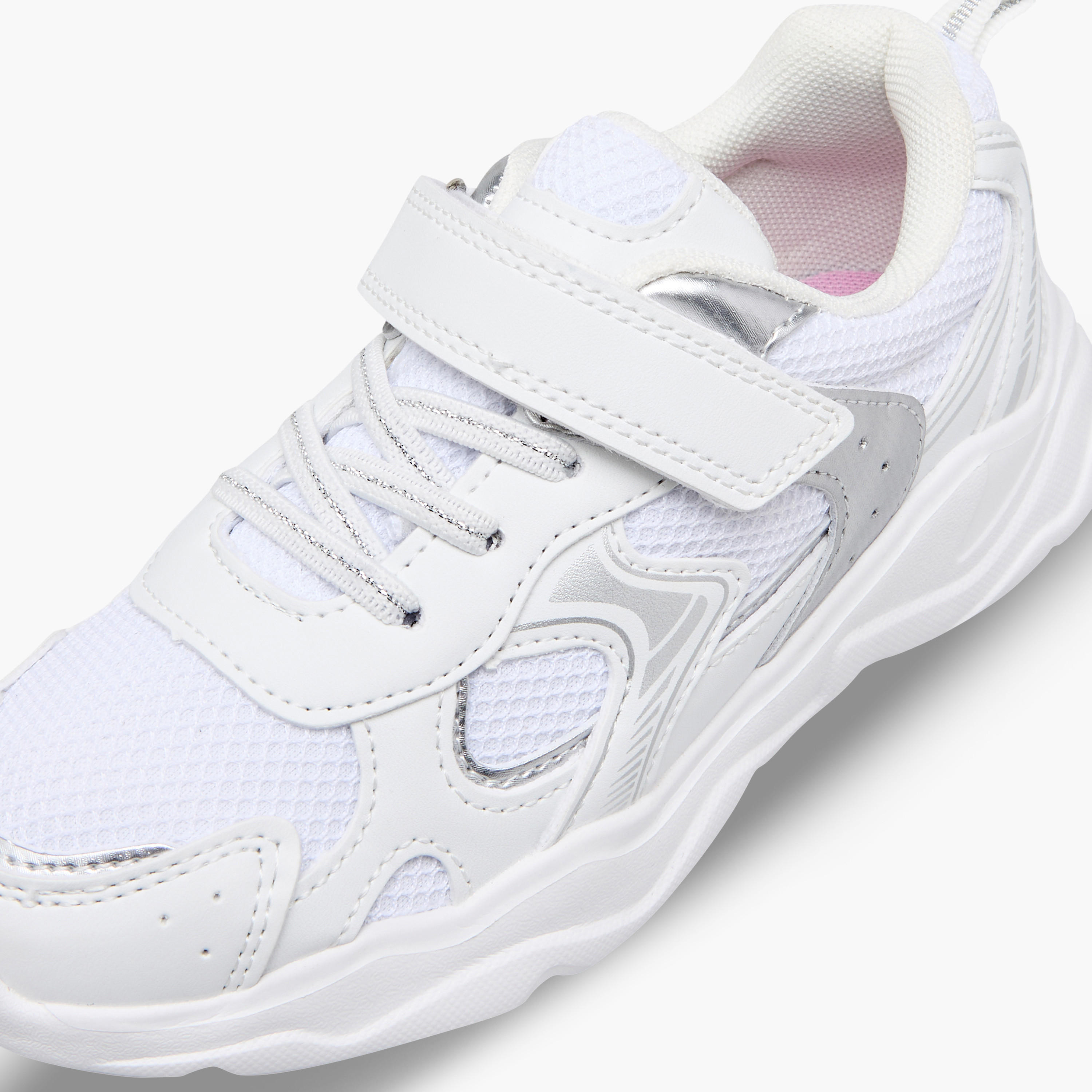 Flora Bella Panelled Sneakers with Hook and Loop Closure-girls-shoes-sneakers-image-5