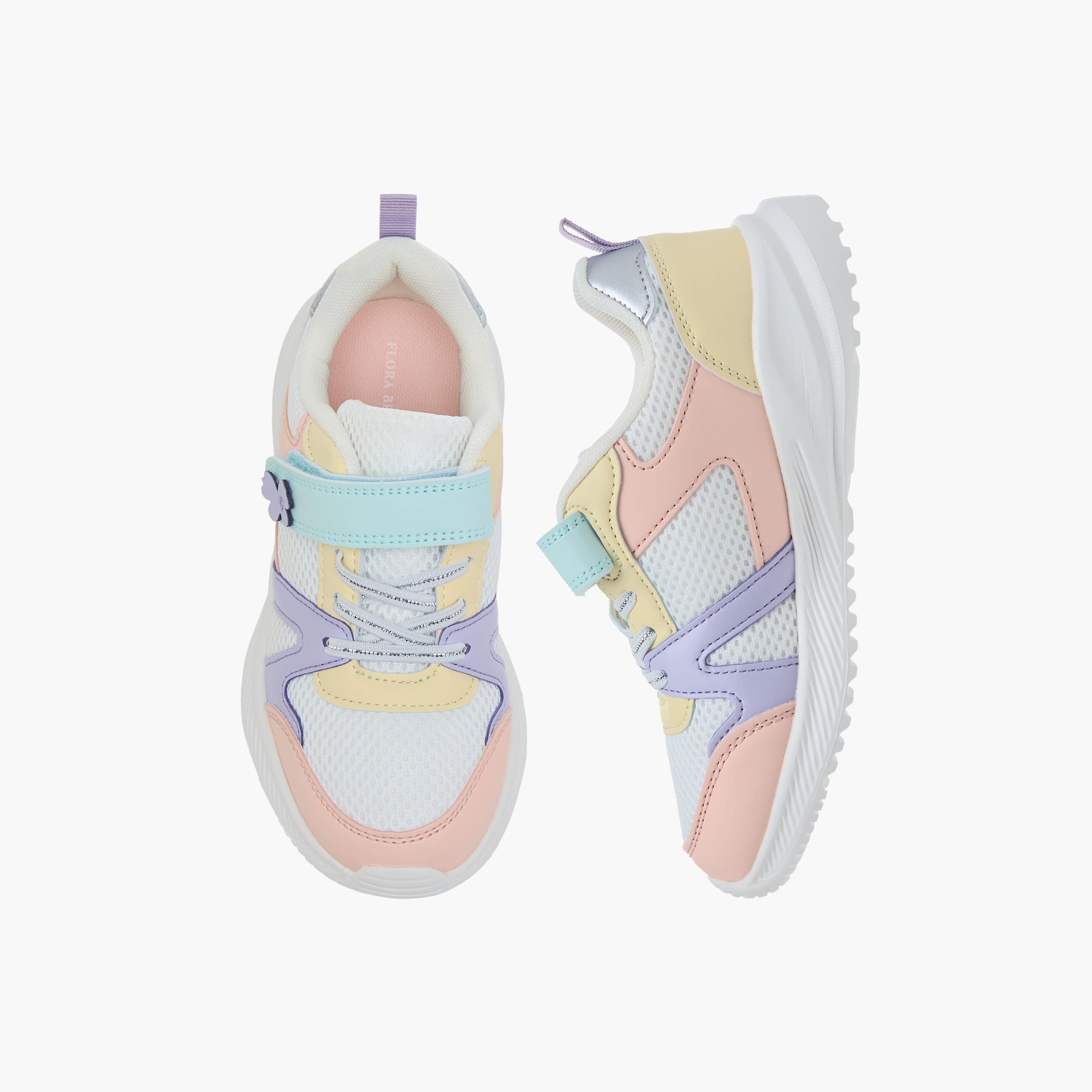 Flora Bella Colourblock Sneakers with Hook and Loop Closure-girls-shoes-sneakers-image-1