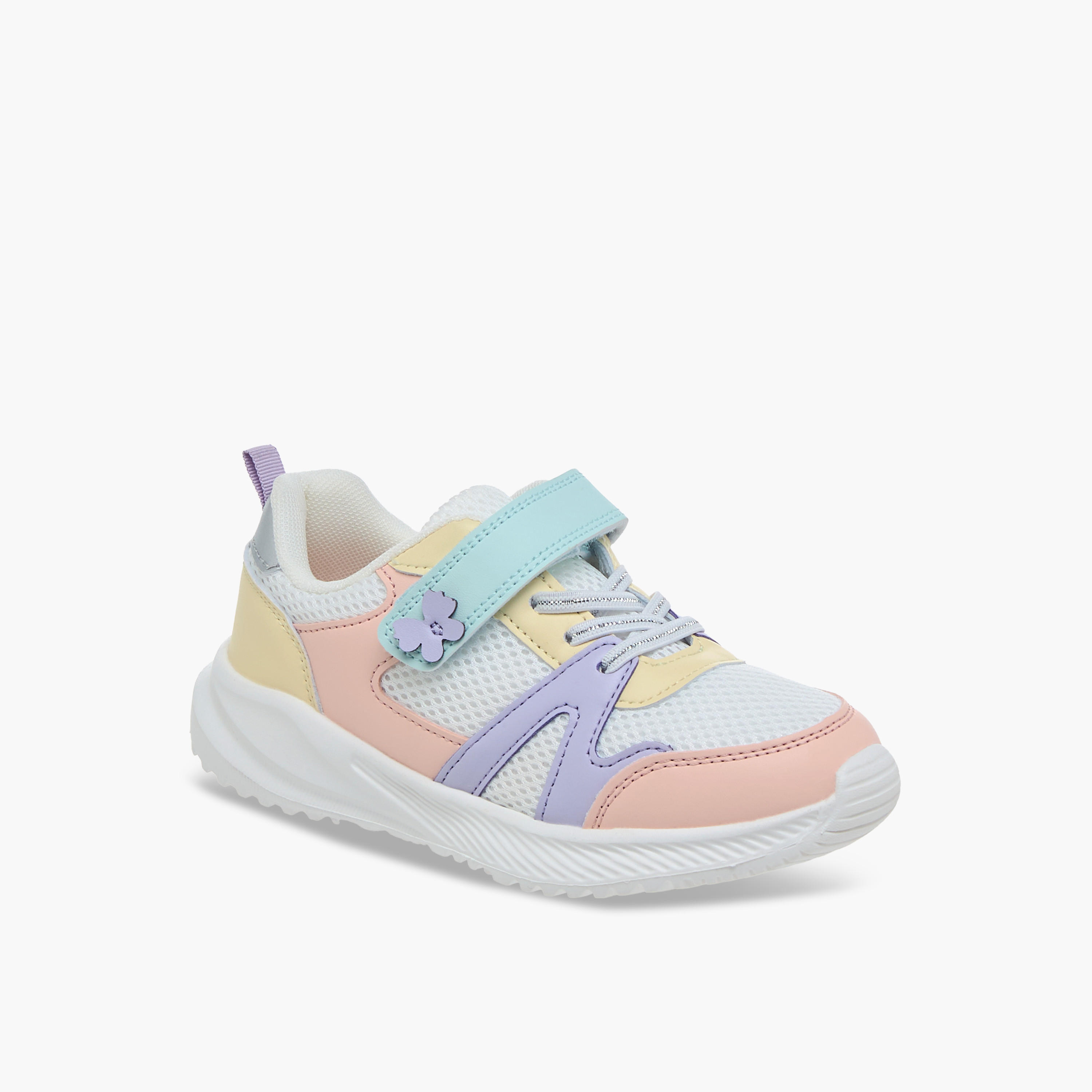 Flora Bella Colourblock Sneakers with Hook and Loop Closure-girls-shoes-sneakers-image-2