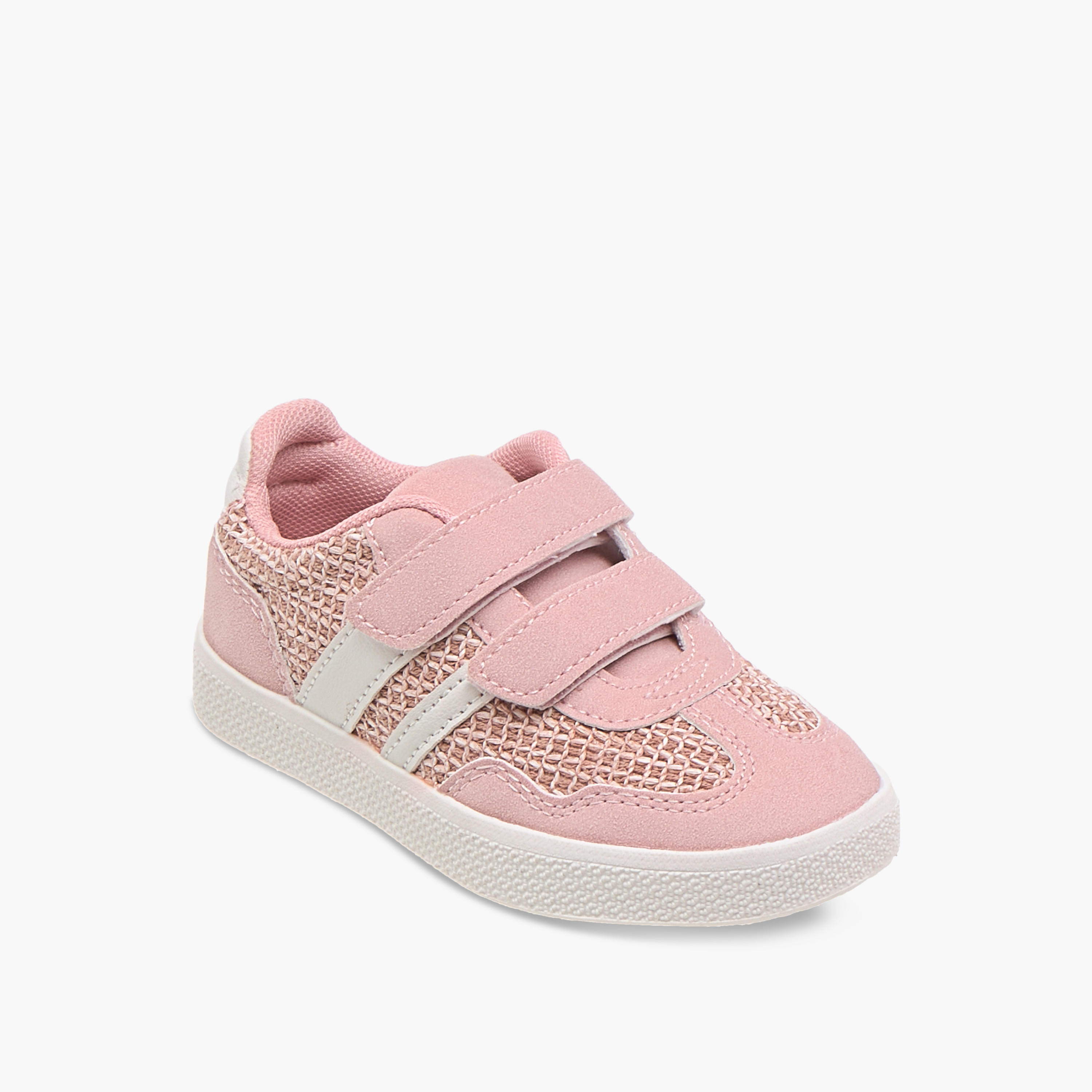Juniors Panelled Sneakers with Hook and Loop Closure-girls-shoes-sneakers-image-2