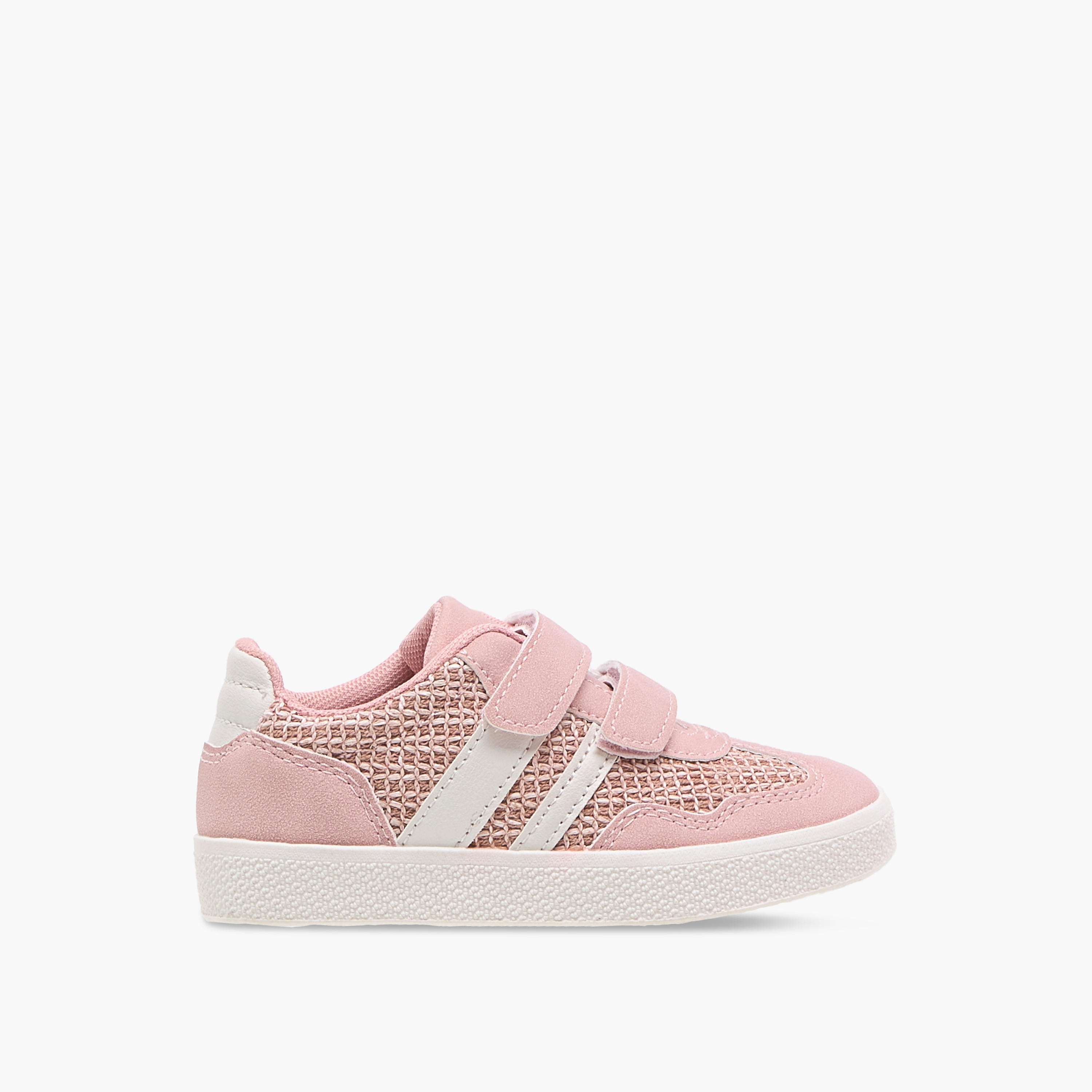 Juniors Panelled Sneakers with Hook and Loop Closure-girls-shoes-sneakers-image-3