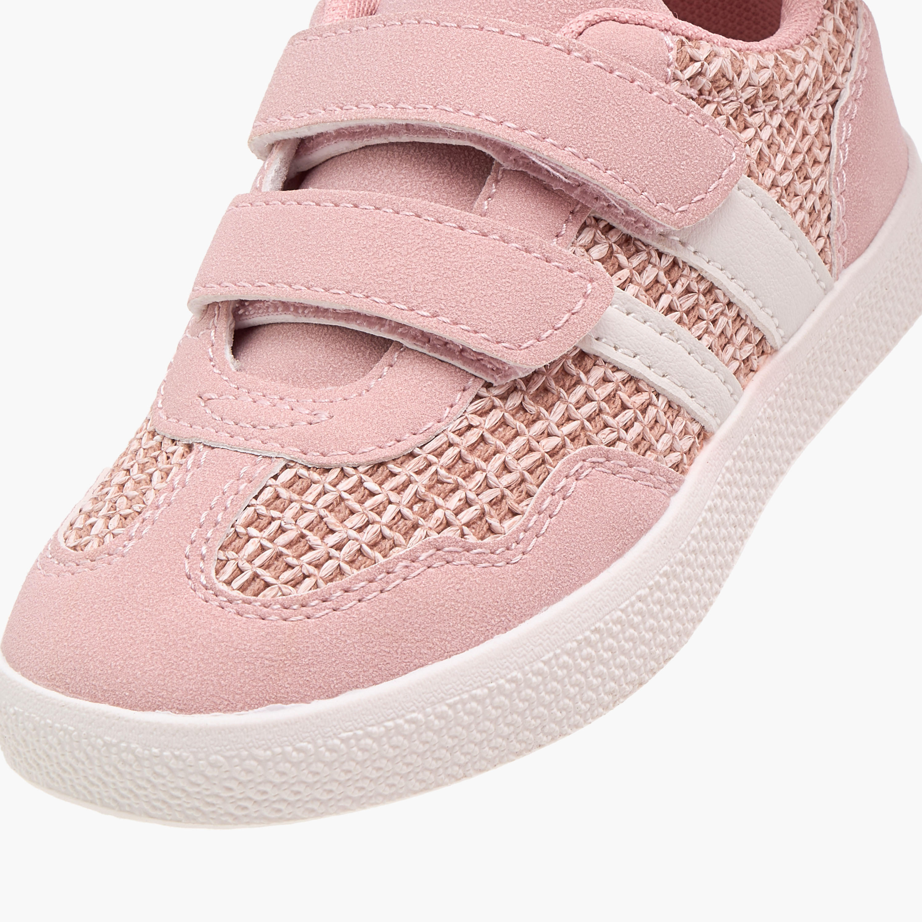 Juniors Panelled Sneakers with Hook and Loop Closure-girls-shoes-sneakers-image-4