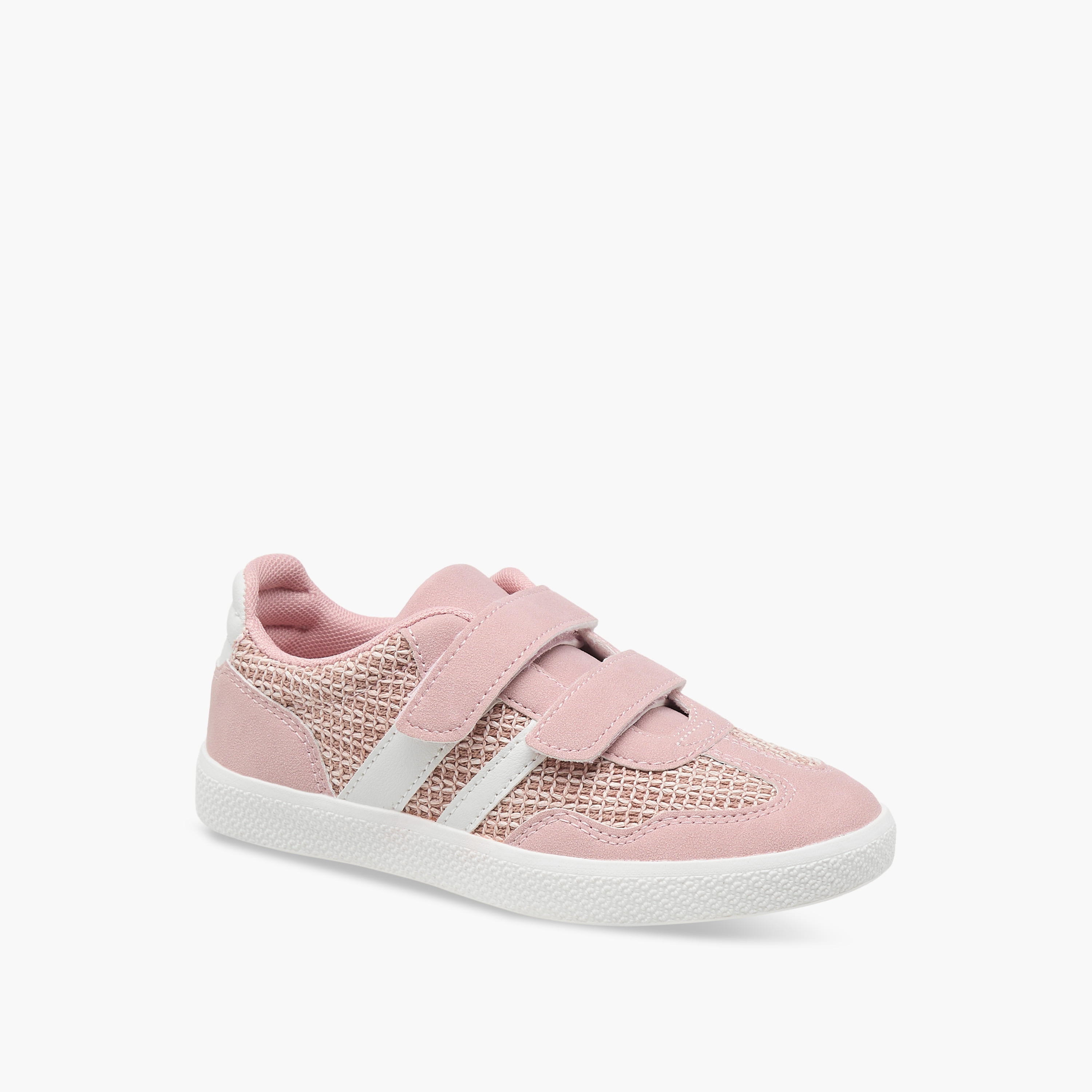 Little Missy Panelled Sneakers with Hook and Loop Closure-girls-shoes-sneakers-image-2