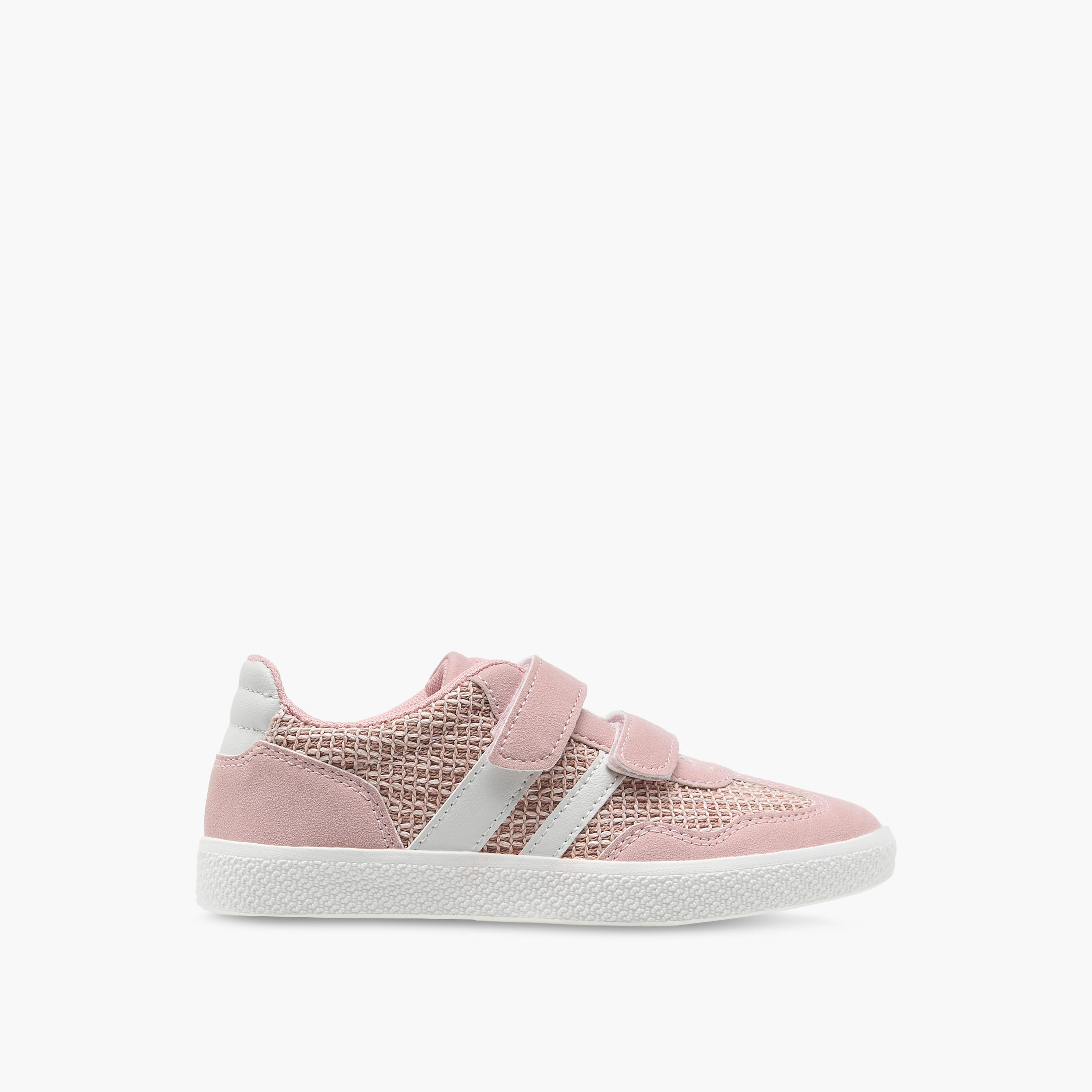 Little Missy Panelled Sneakers with Hook and Loop Closure-girls-shoes-sneakers-image-3