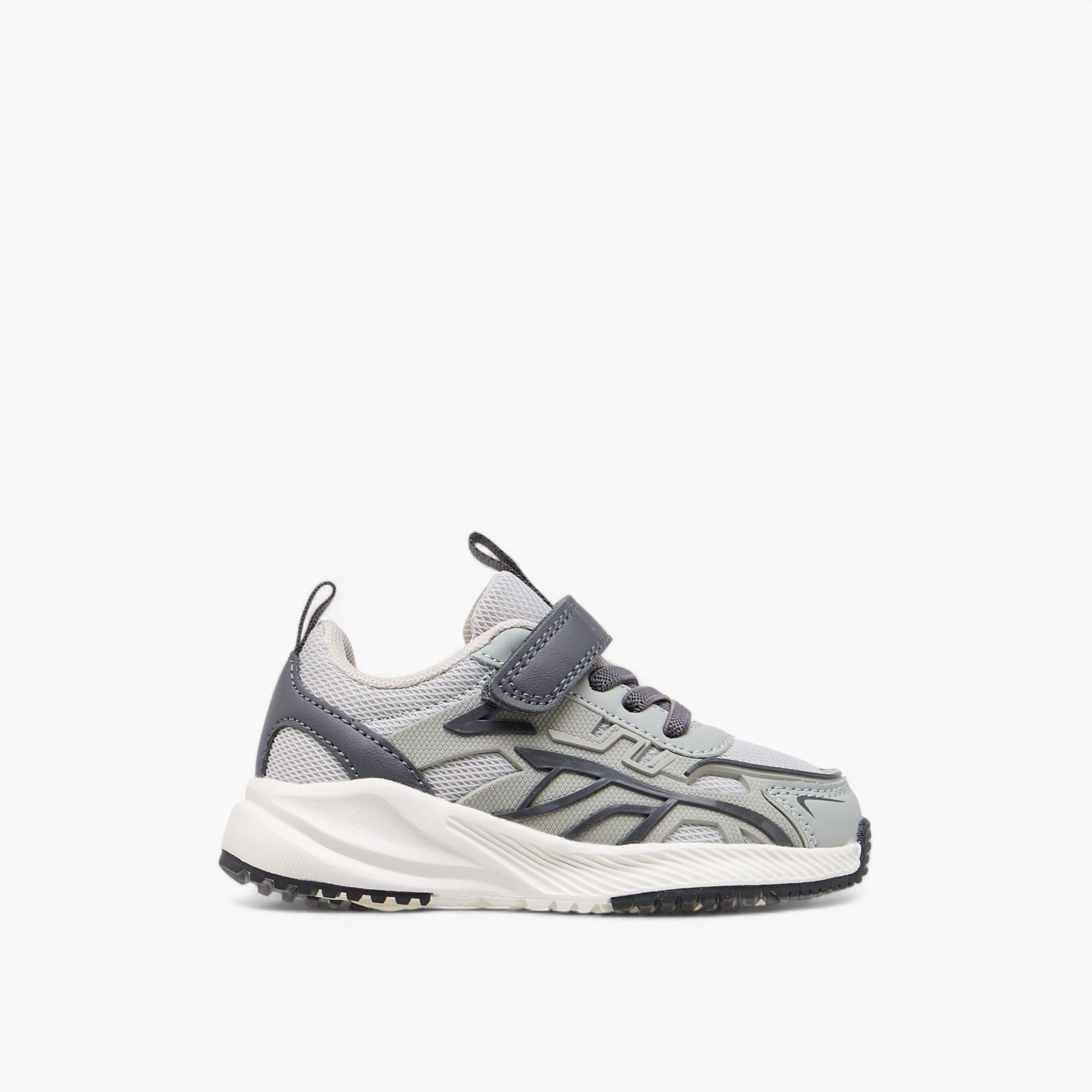 Juniors Panelled Sneakers with Hook and Loop Closure-boys-shoes-sneakers-image-3