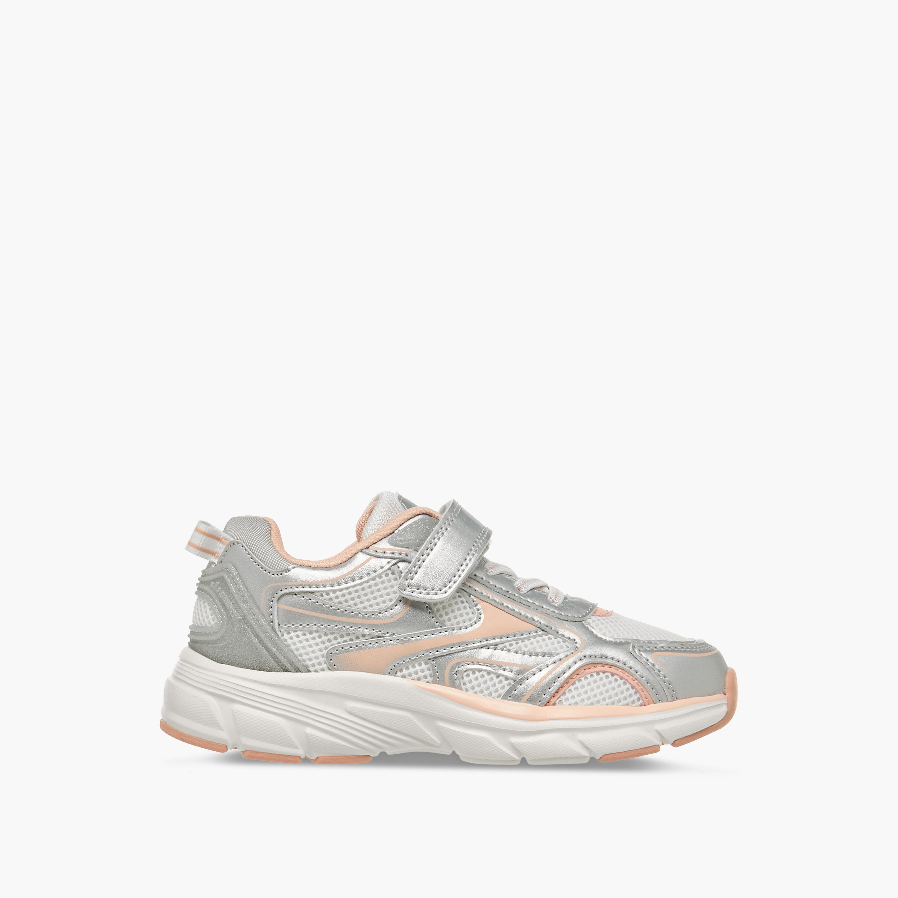 Little Missy Girls Panelled Hook & Loop Sneakers-girls-shoes-sneakers-image-3