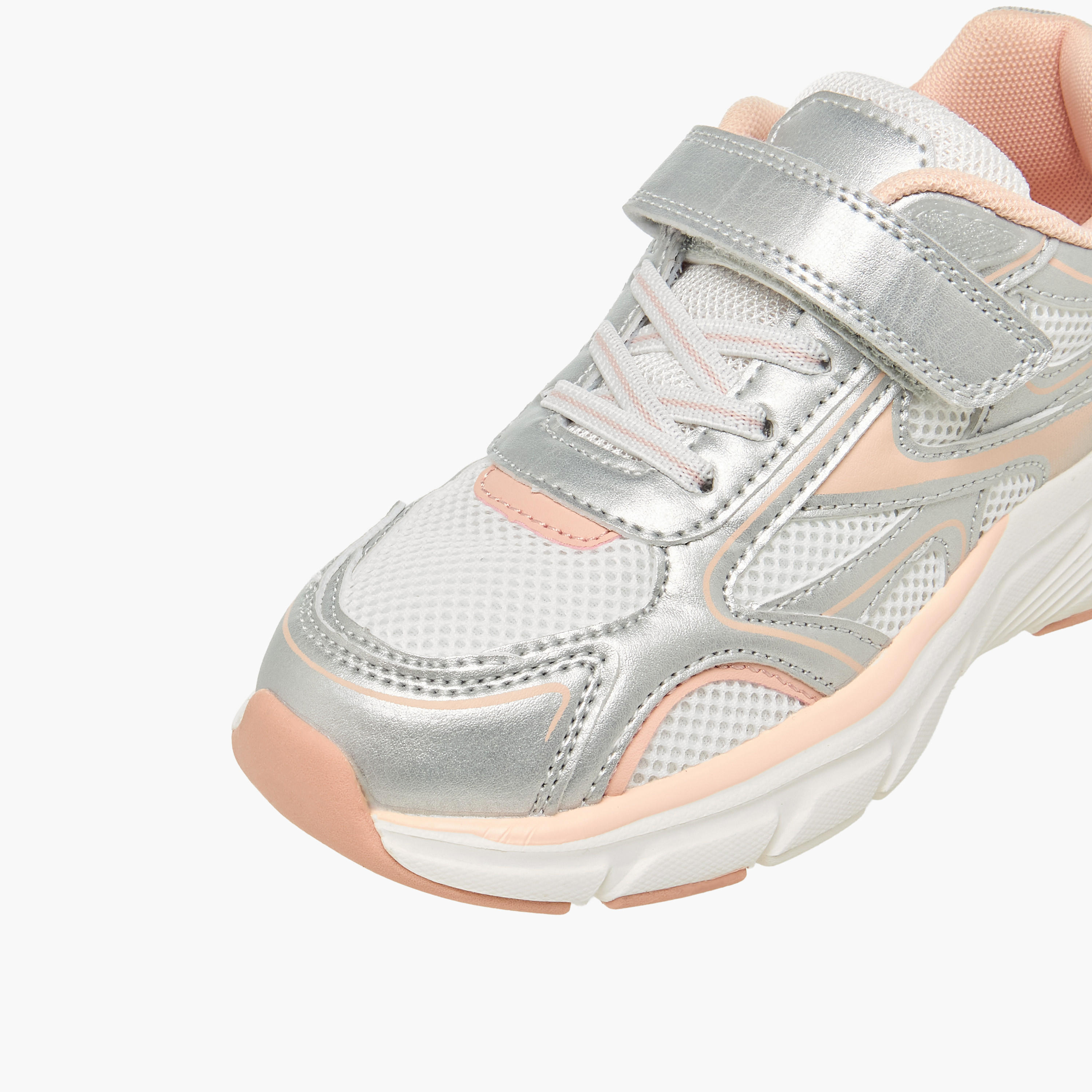 Little Missy Girls Panelled Hook & Loop Sneakers-girls-shoes-sneakers-image-4