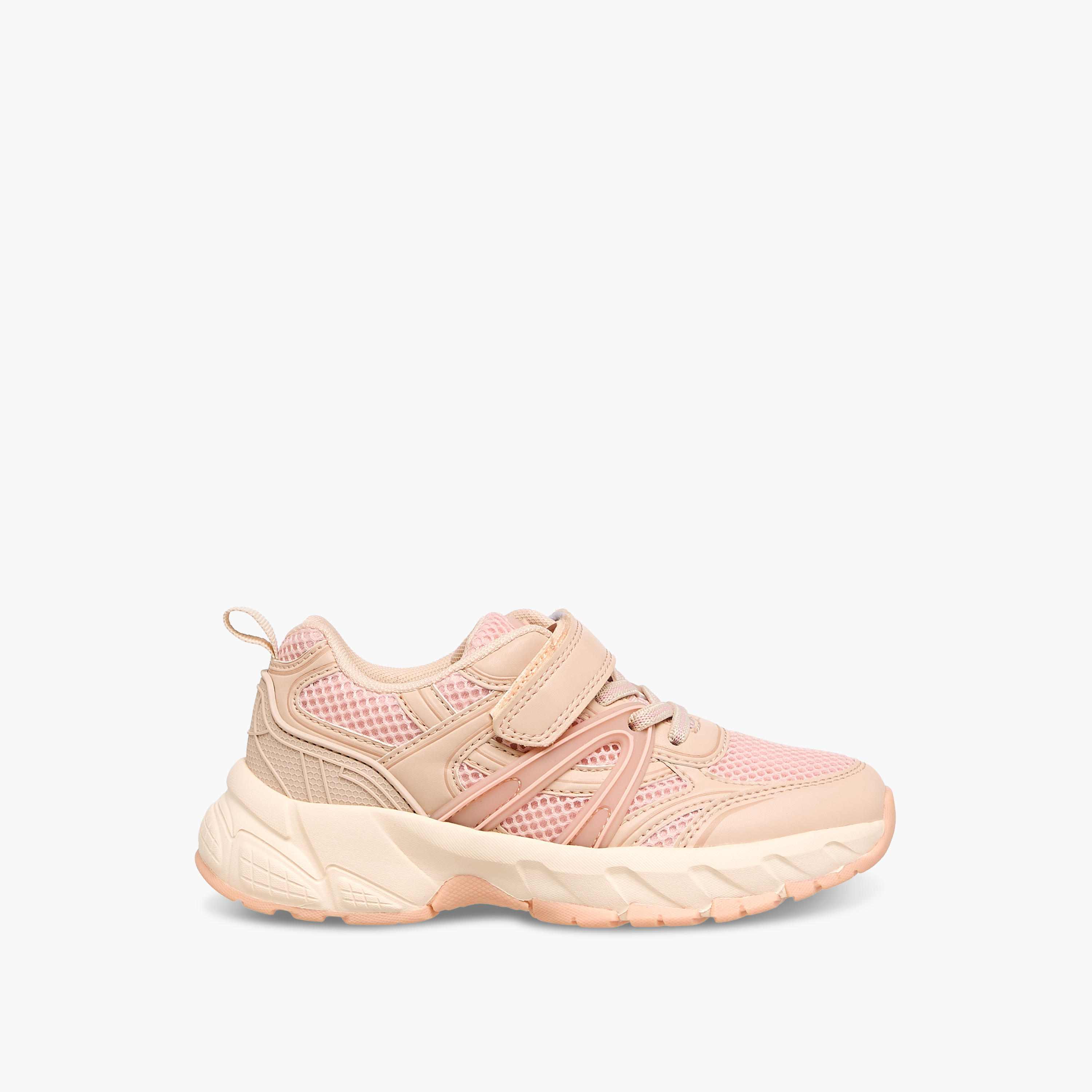 Little Missy Girls Mesh Panelled Hook & Loop Sneakers-girls-shoes-sneakers-image-3