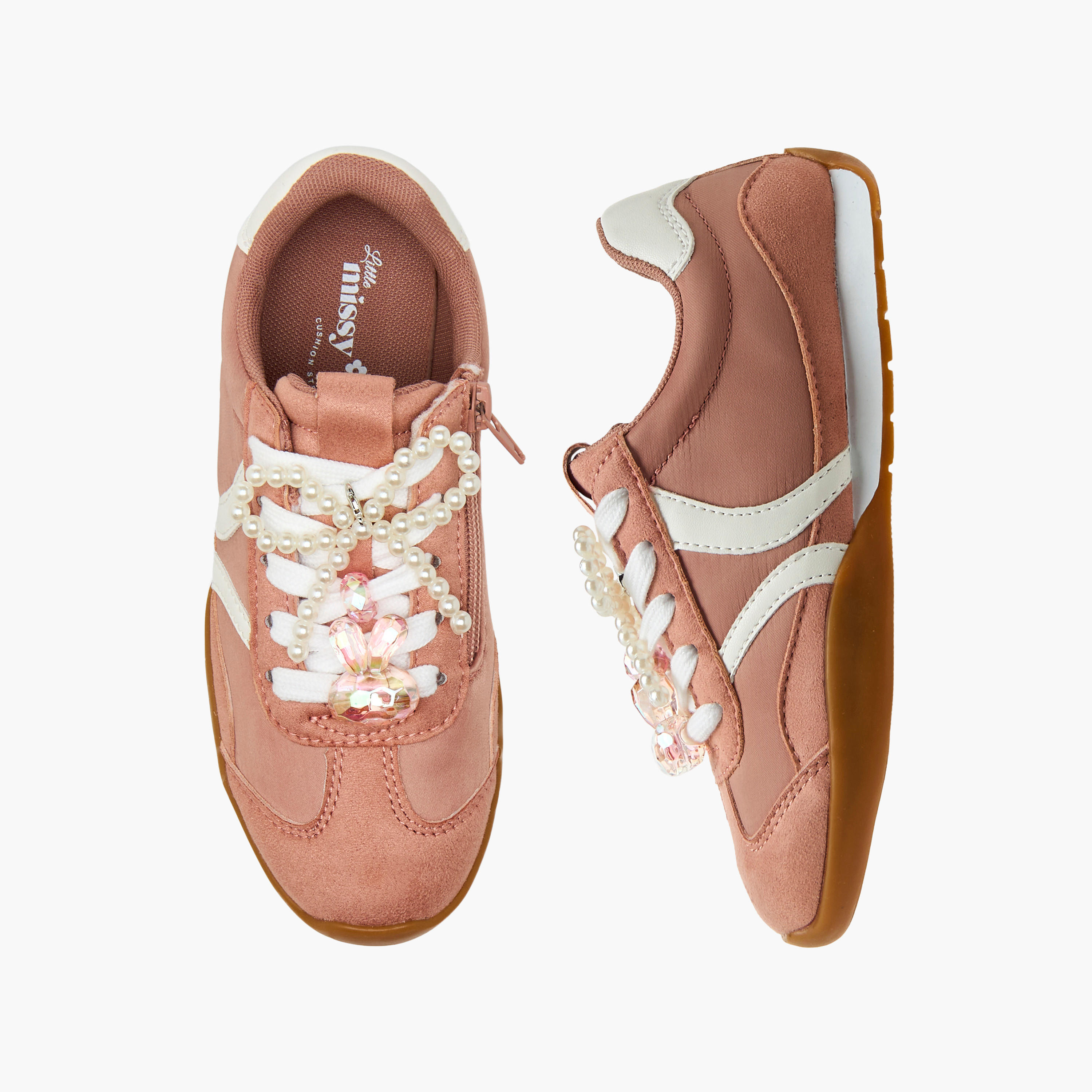 Little Missy Girls Embellished Zip Detail Sneakers-girls-shoes-sneakers-image-1