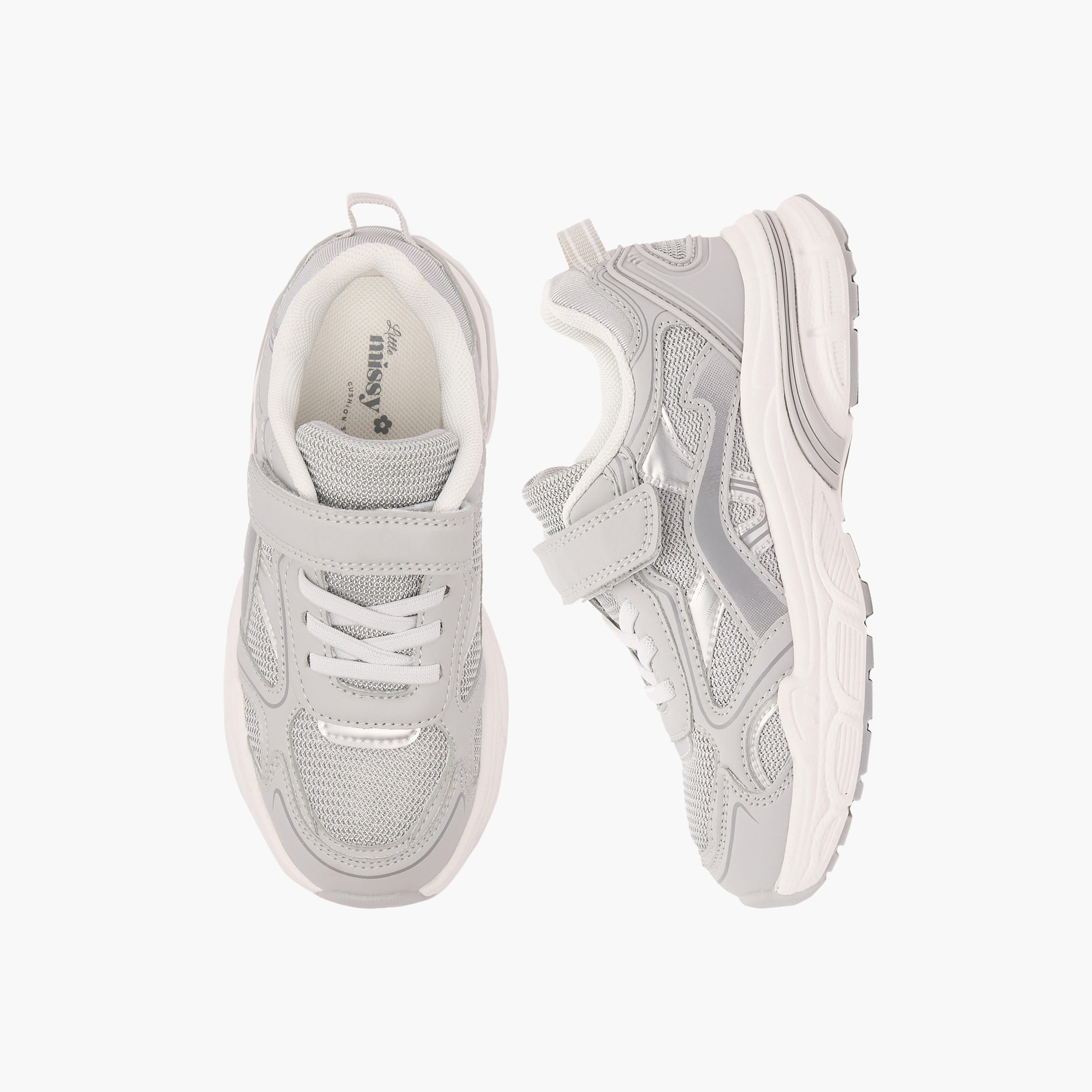 حذاء سنيكرز للبنات بشريط إغلاق لاصق من ليتل ميسي-girls-shoes-sneakers-image-1