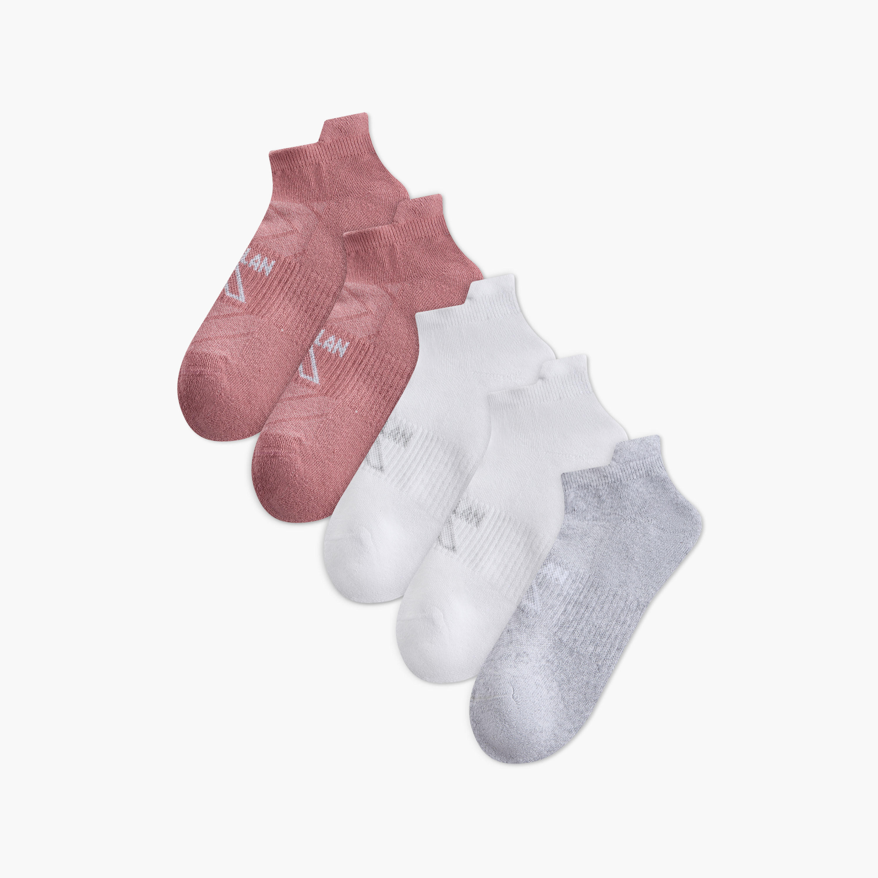 جوارب مبطنة طول الكاحل بتفاصيل الشعار من أوكلان من شو إكسبرس - طقم من 5 أزواج-women-socksandstockings-image-1
