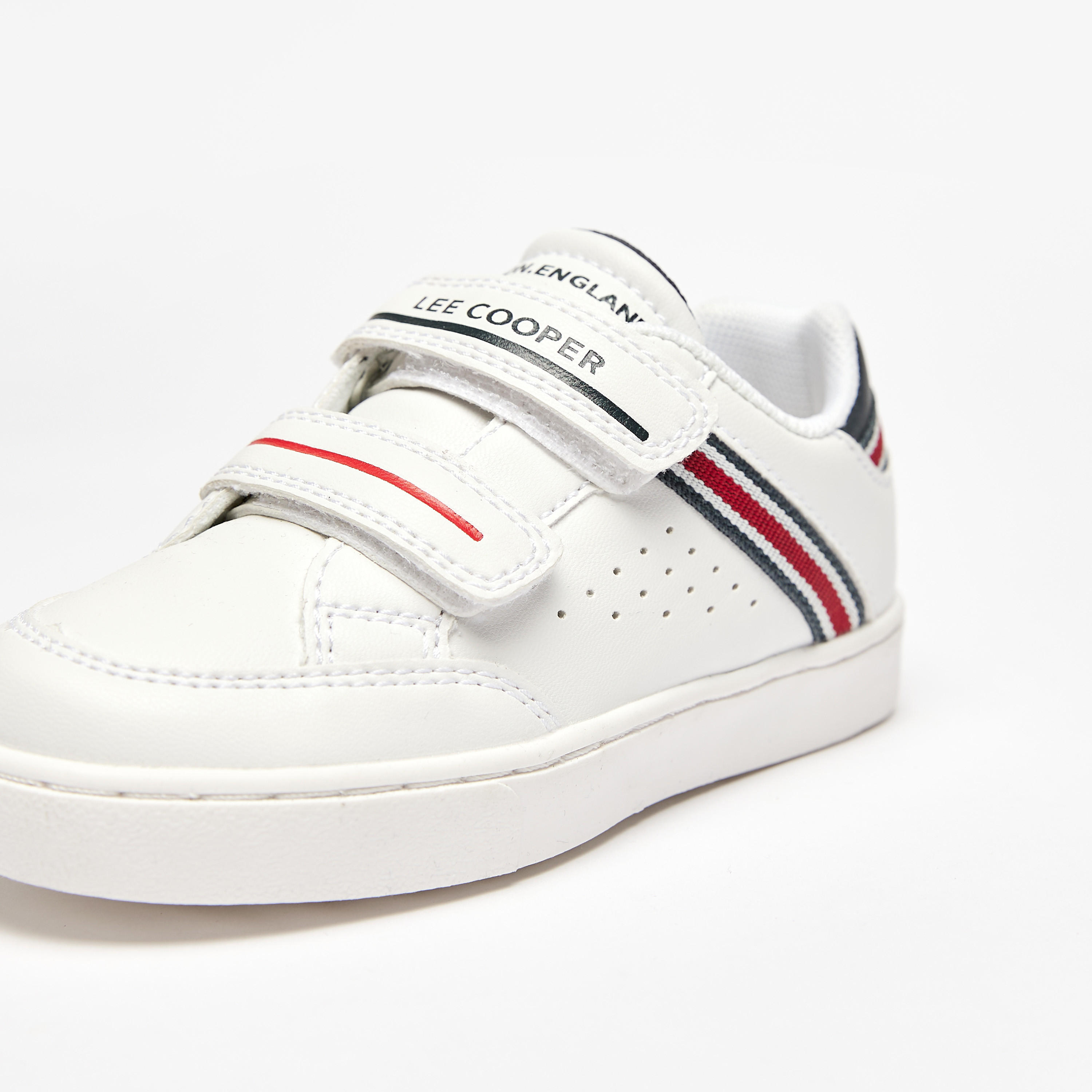 Lee Cooper Boys' Perforated Sneakers with Hook and Loop Closure-boys-shoes-schoolshoes-image-4