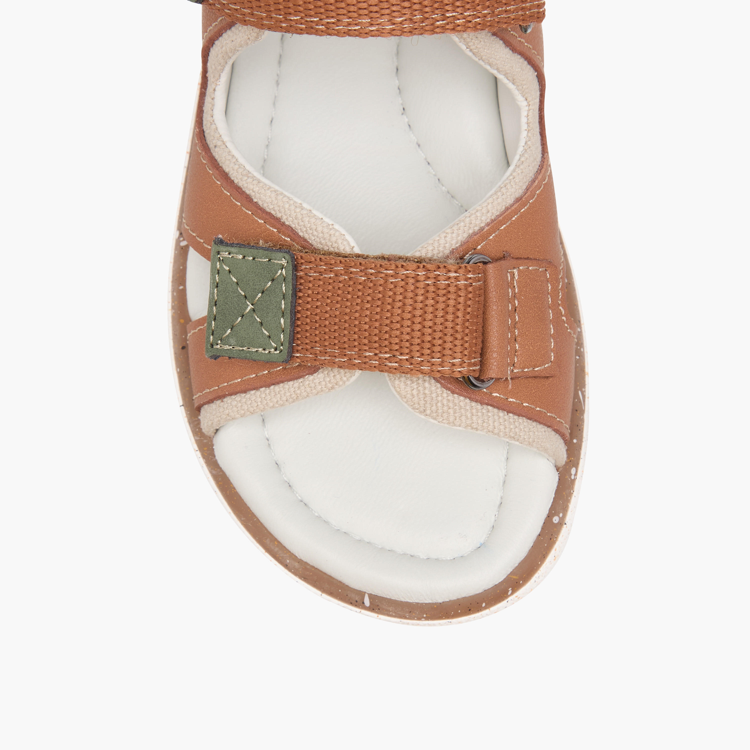 Juniors Textured Sandals with Hook and Loop Closure-boys-shoes-sandals-image-3