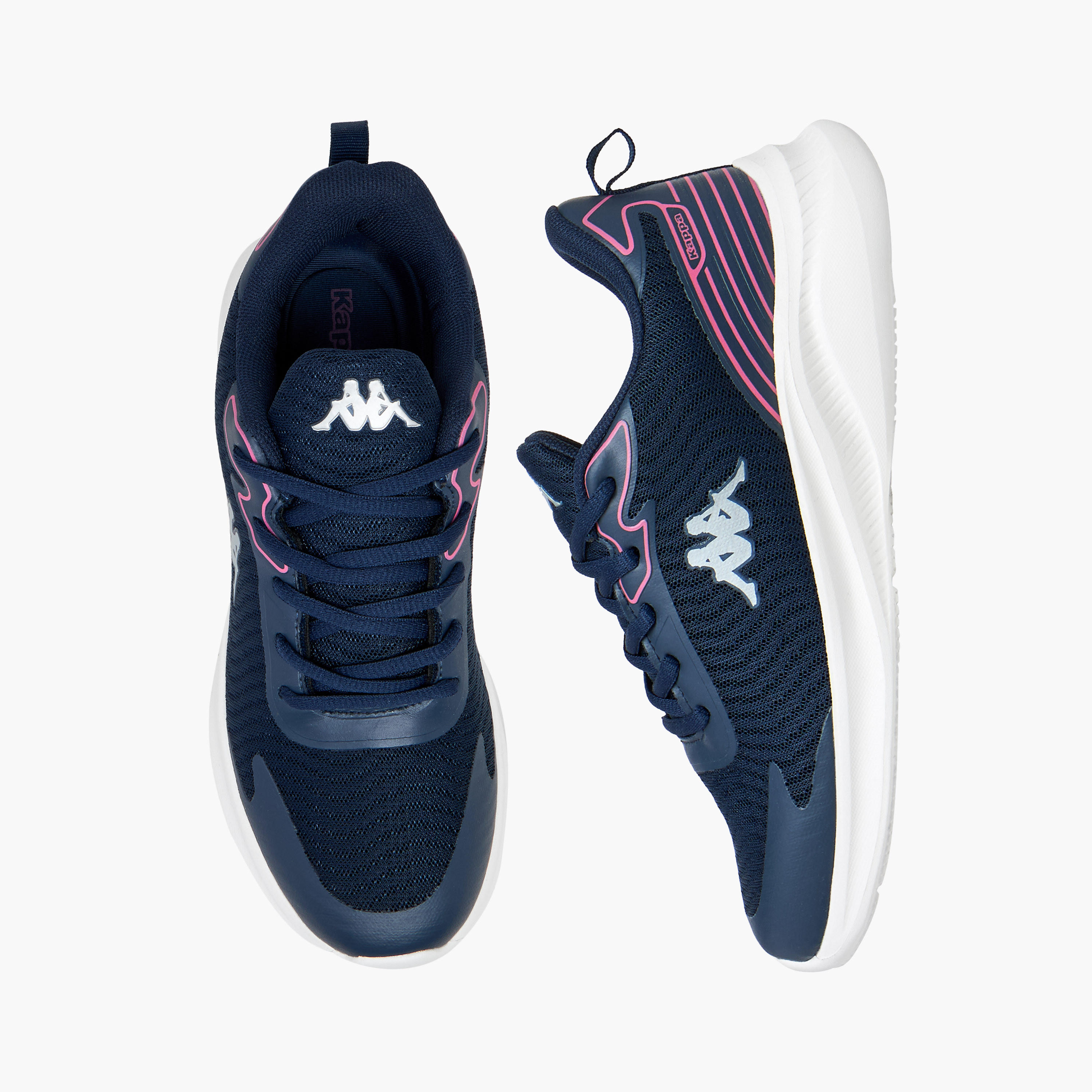 Kappa Women's Logo Accent Lace-Up Sports Shoes with Pull Tab-sports-women-shoes-image-1