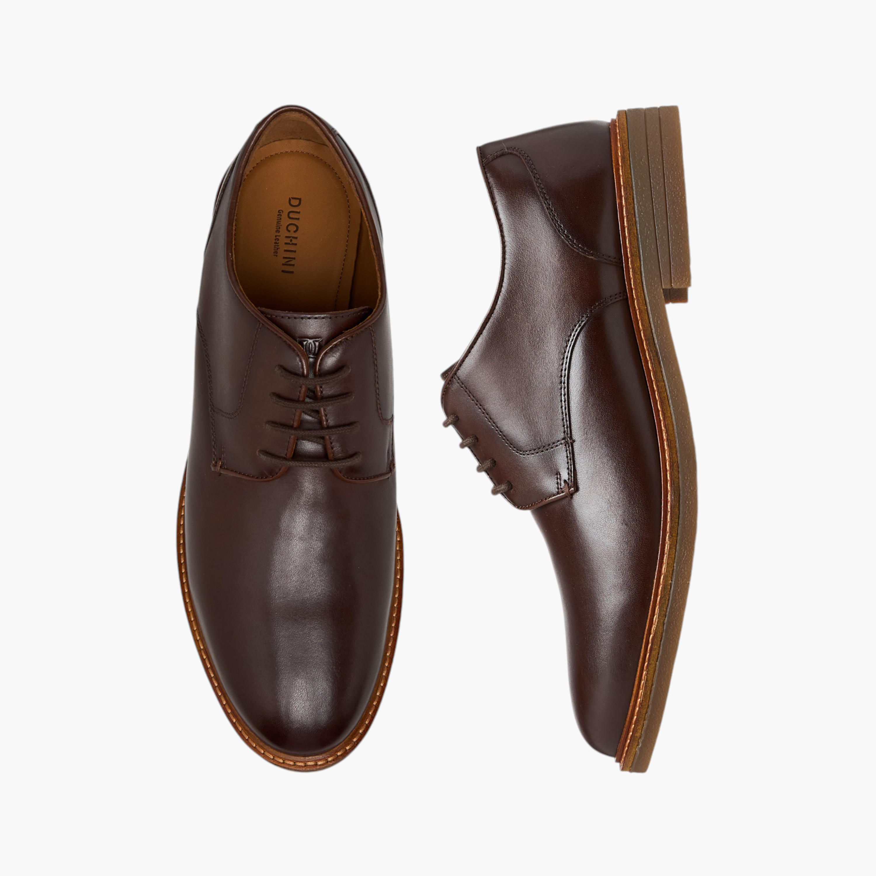 Duchini Men Solid Lace-Up Leather Derby Shoes-men-shoes-formalshoes-image-1