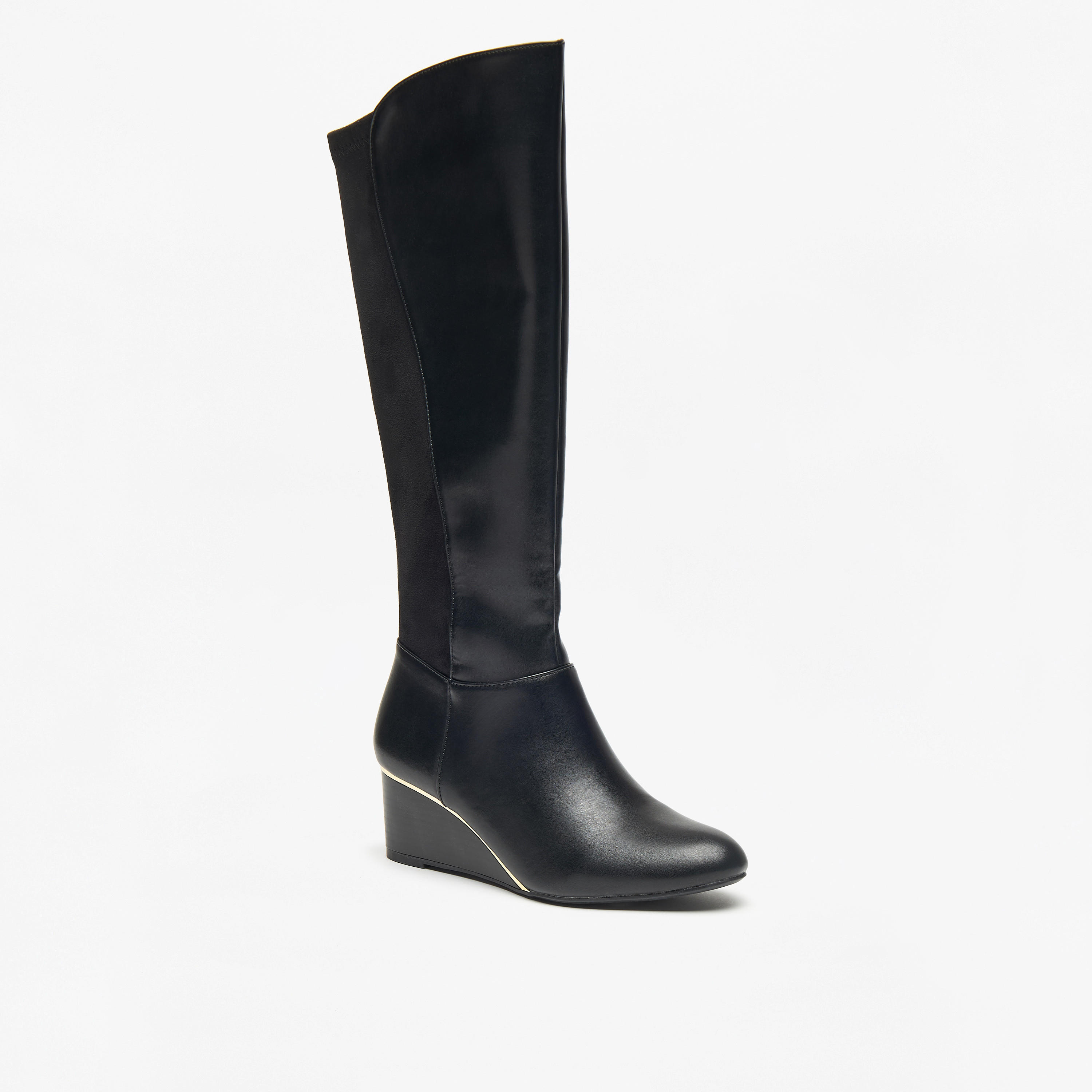 Celeste Women's Solid High Shaft Boots with Zip Closure-women-shoes-boots-image-3