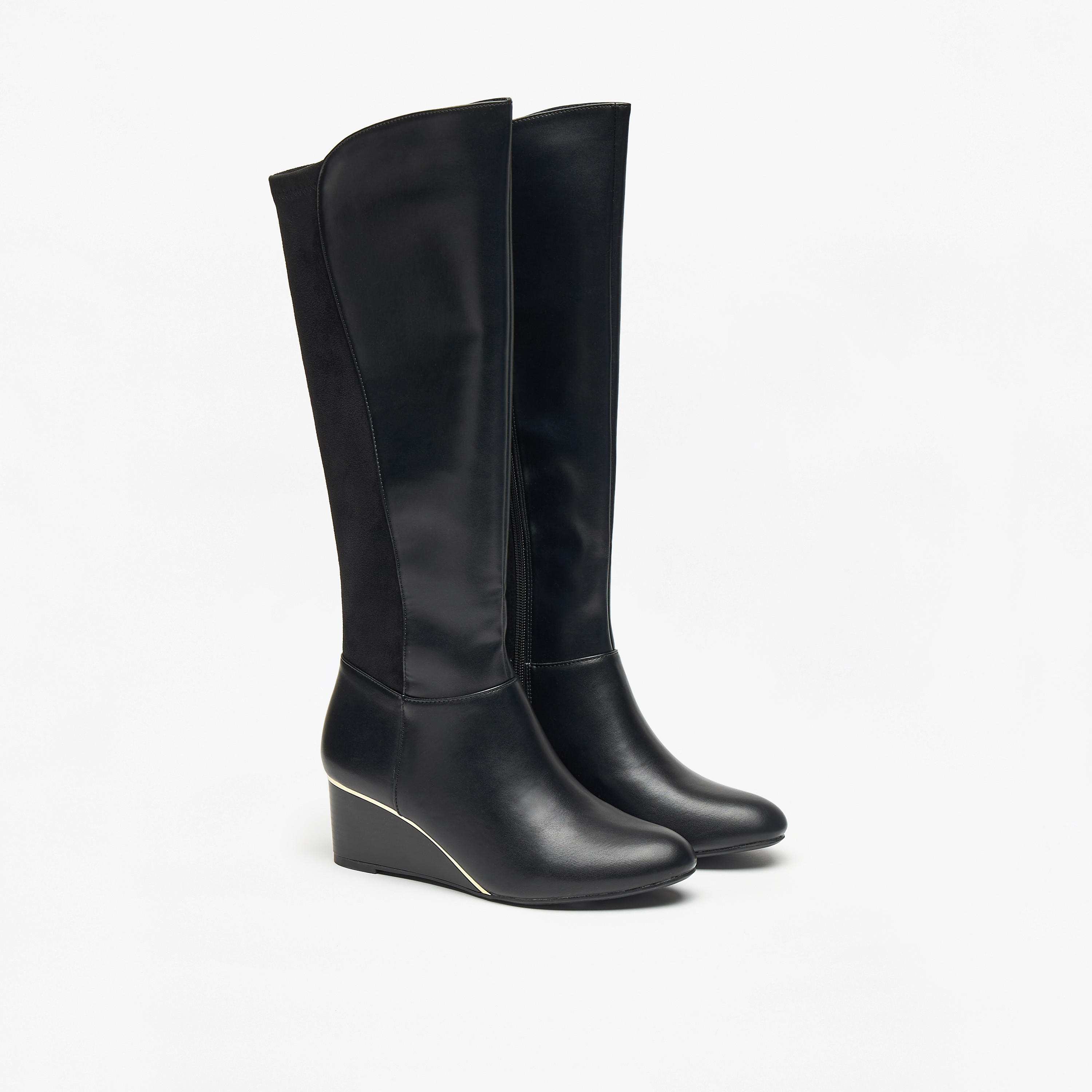 بوت سادة برقبة طويلة وسحاب إغلاق للنساء من سيليست-women-shoes-boots-image-4